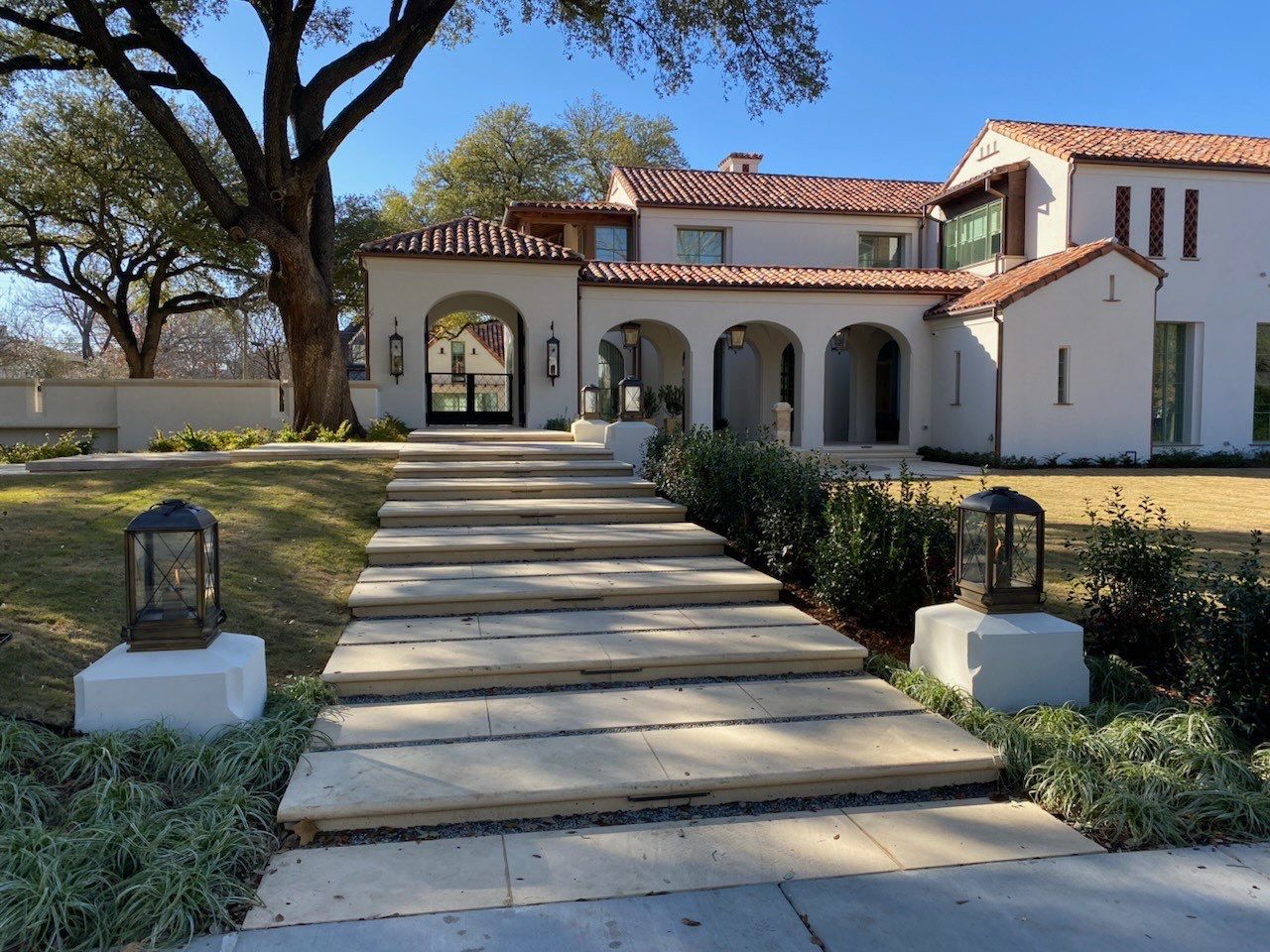 Custom Bronze Lantern and Outdoor Lighting Installation in Dallas by Solara Custom Living