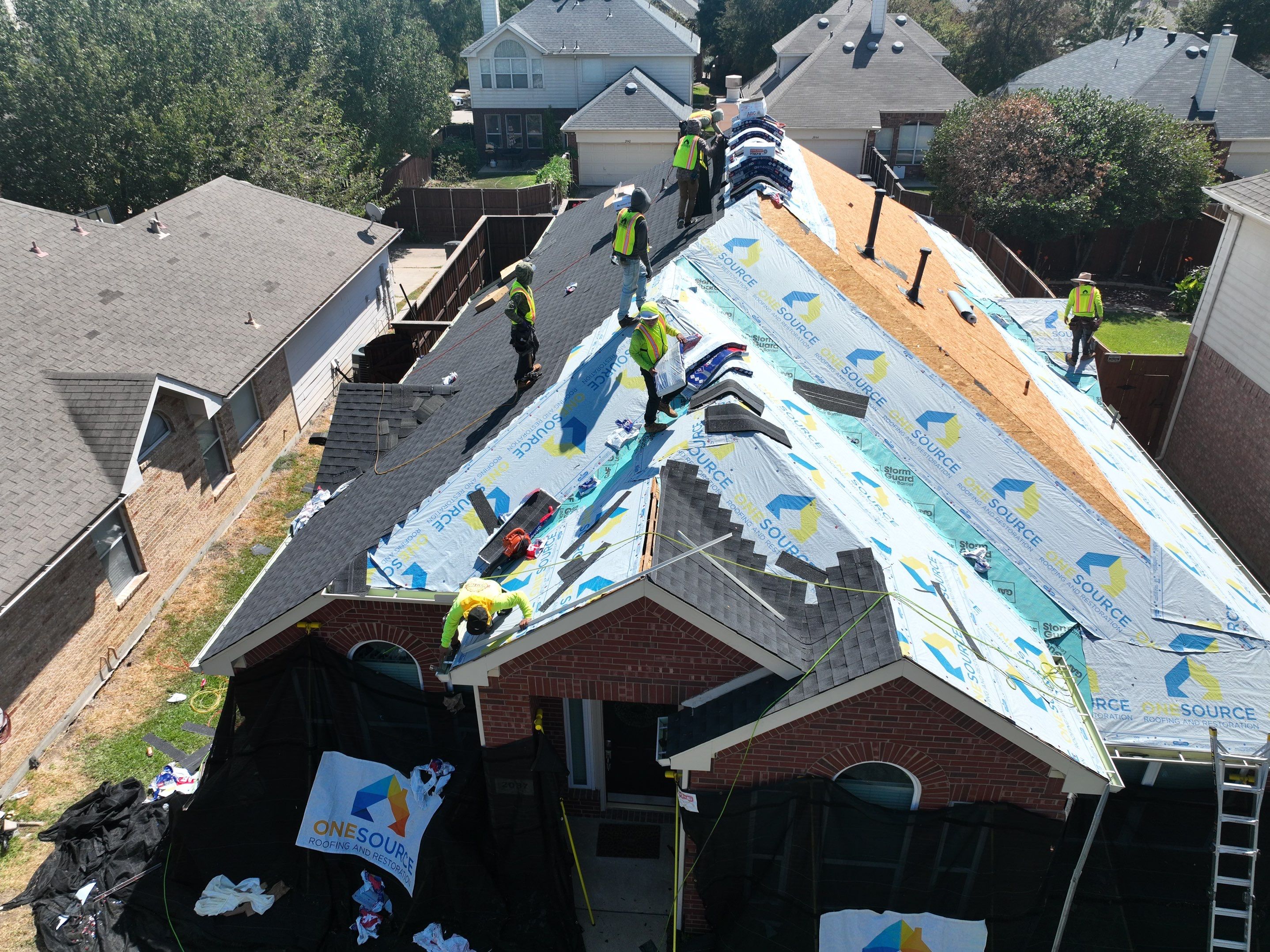 Residential Roofing Installation using GAF Timberline HDZ Charcoal by OneSource Roofing and Restoration