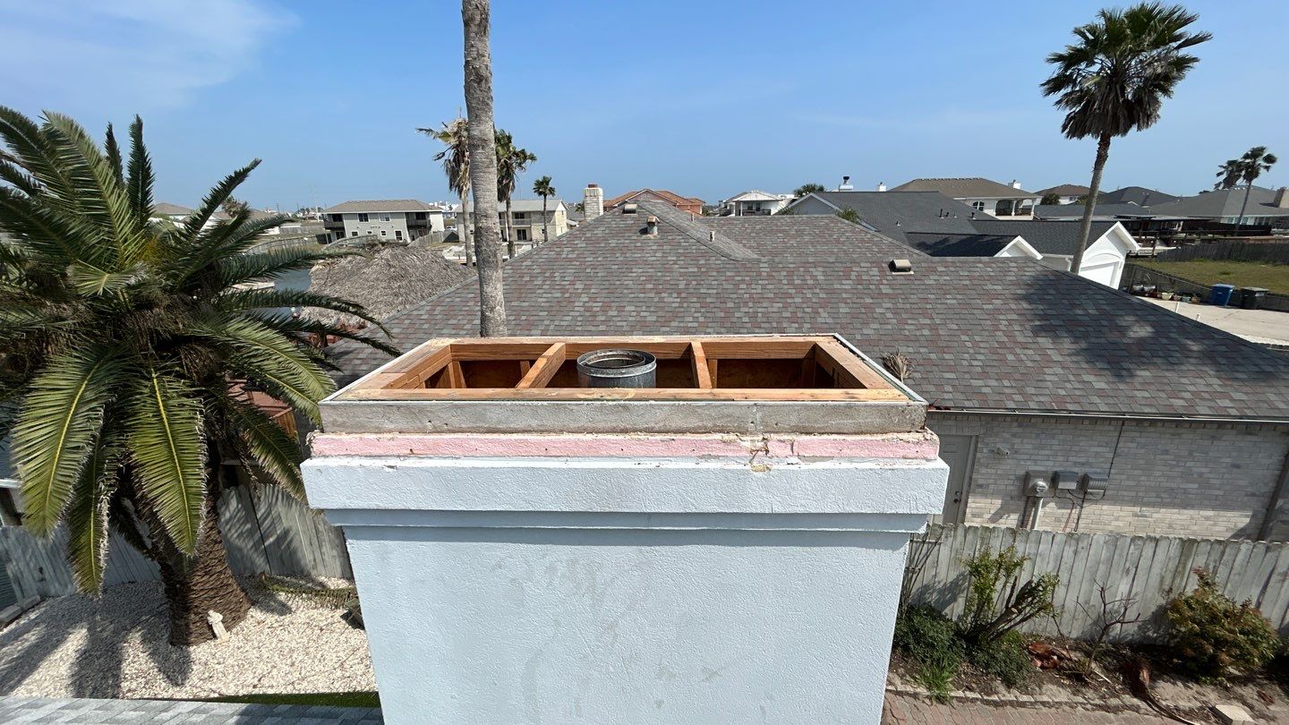 Residential Roofing Repair using Galvanized Chimney Cap & Chase by Lighthouse Roofing