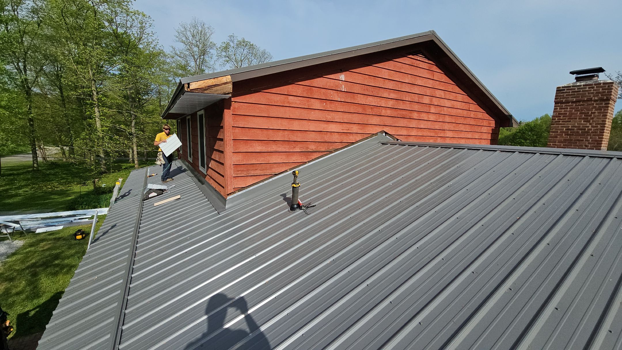 Metal Roof Installation, 6" Gutters and Cedar Siding Restoration by Pally Roofing