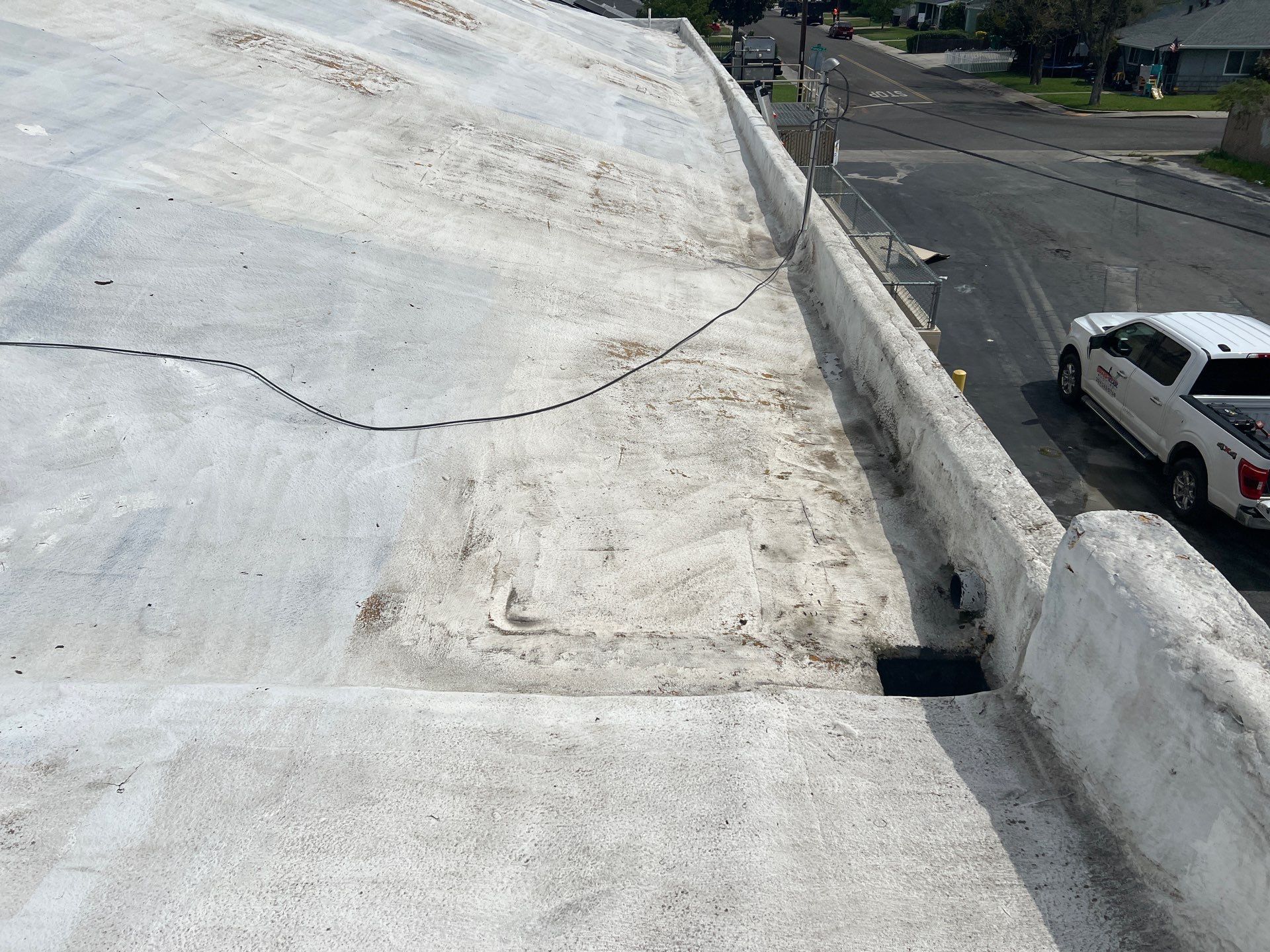 Foam Refurbish using Conklin Benchmark/PUMA XL coatings and spray foam by Straight Edge Roofing Inc