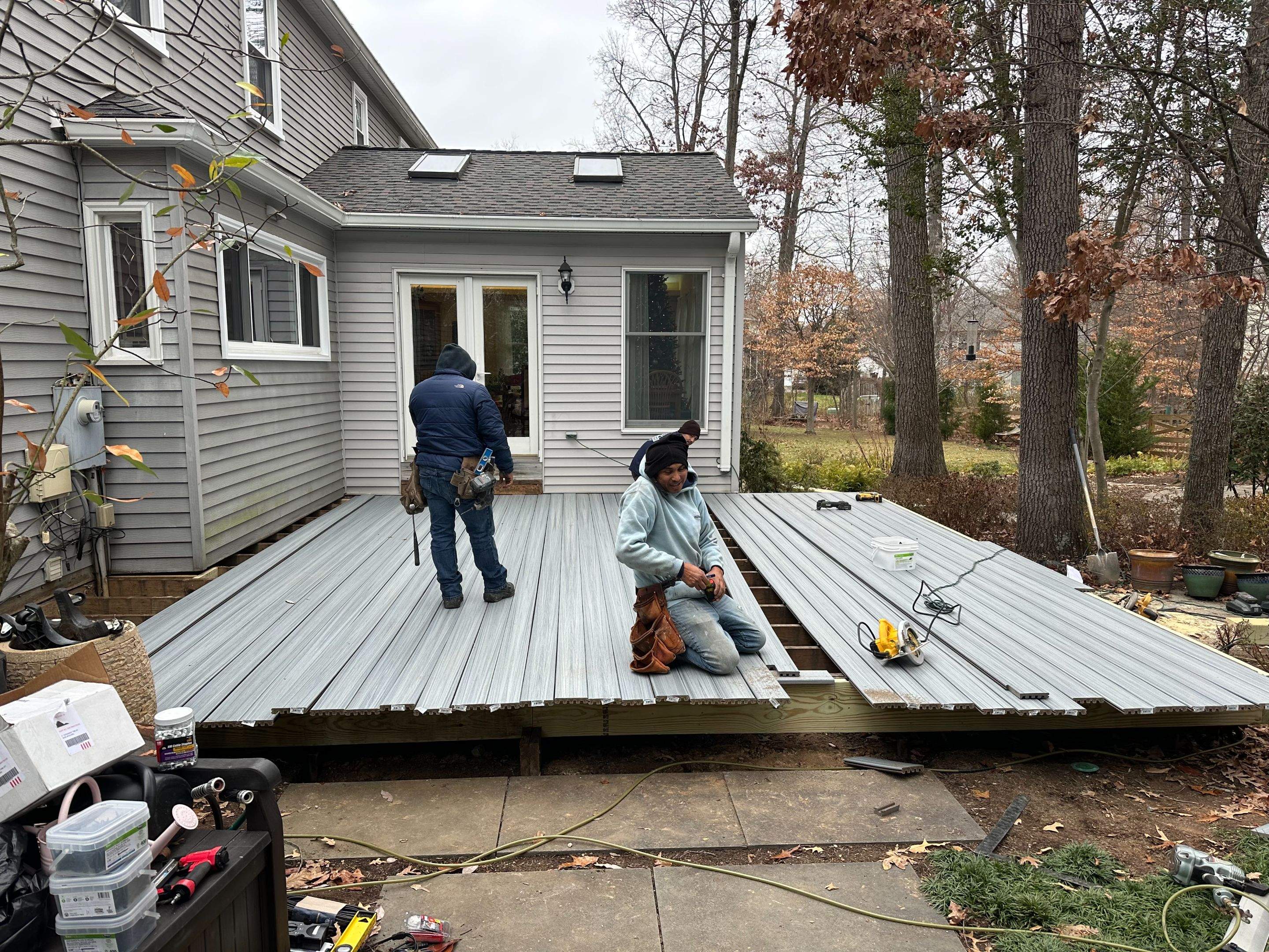 Trex Deck Resurfacing & New Railing in Sterling, VA by Sunburst Construction Inc