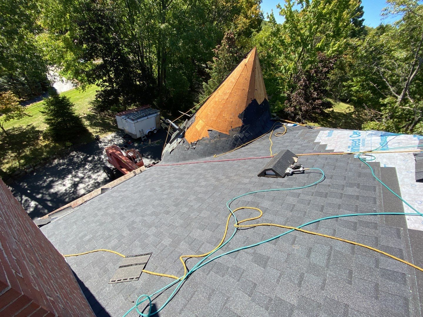 Roof Replacement using CertainTeed Landmark Moire Black by 180 Contractors
