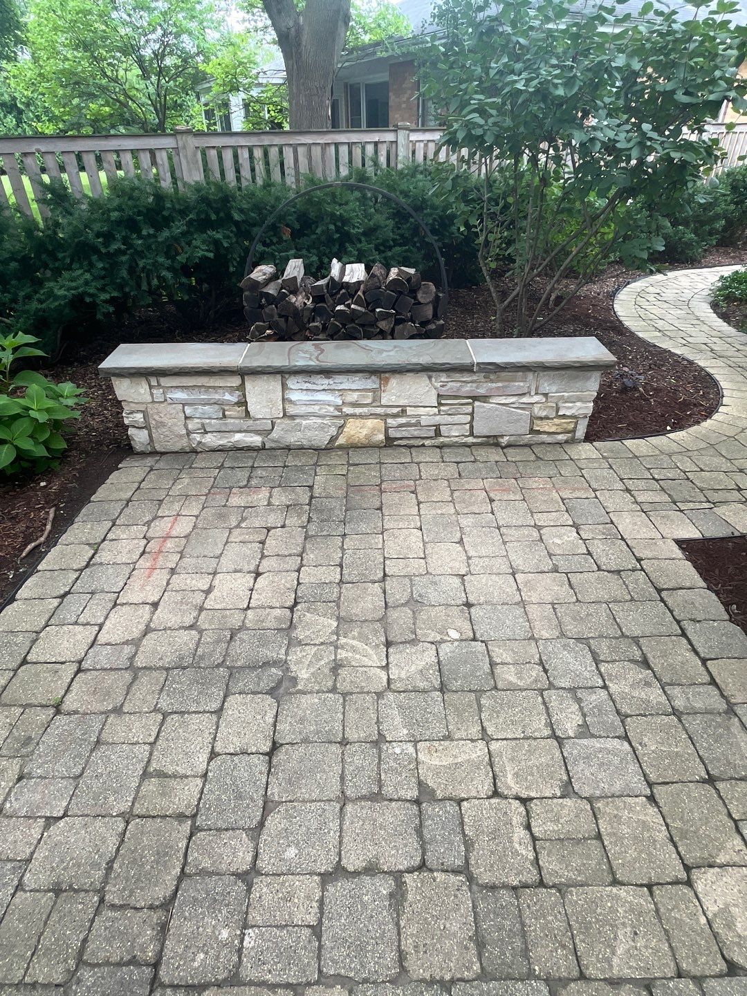 Brick paver cleaning and sanding. by Northern Power Washing LLC.