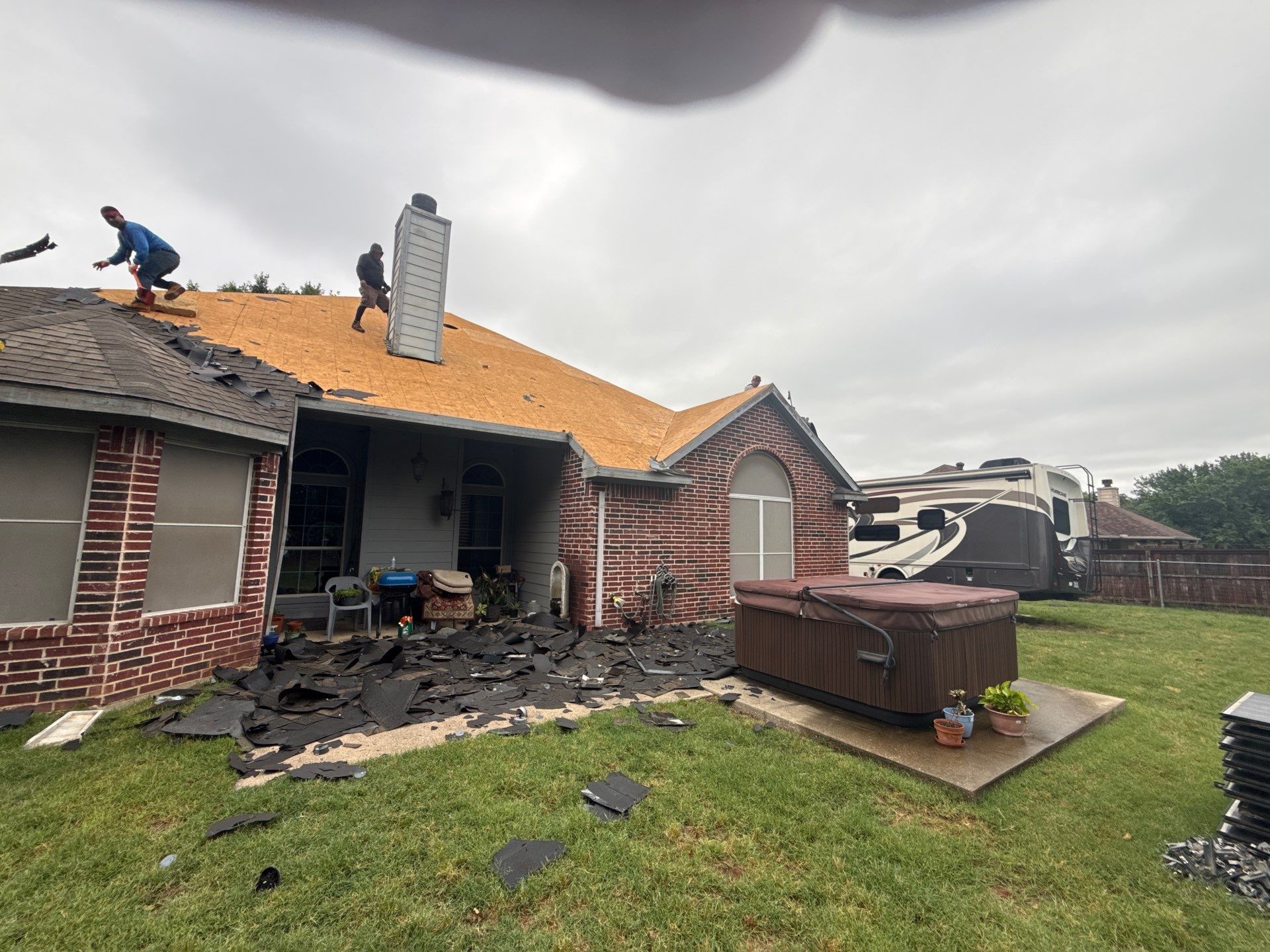 Residential Roof Replacement with IKO Cambridge Shingles in Shady Shores by First Out Roofing 