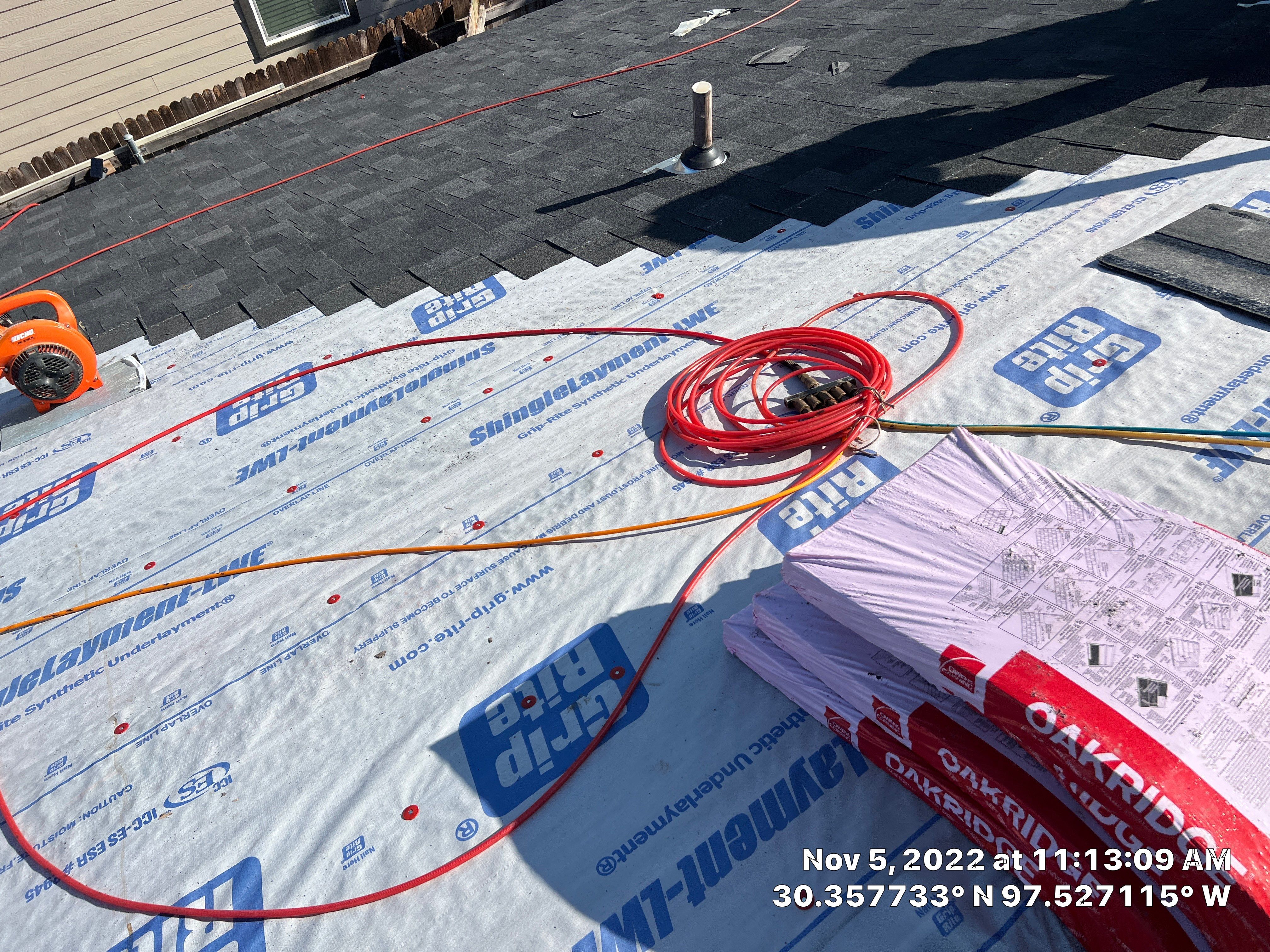 Asphalt Shingle Roof Replacement and Window Glazing in Manor by Caliber Restoration LLC