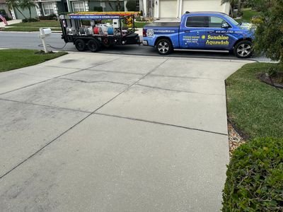 Concrete Driveway, Entryway & Street Curbing Cleaning in Fairways at Imperial Lakes, Palmetto, FL | Sunshine AquaWash