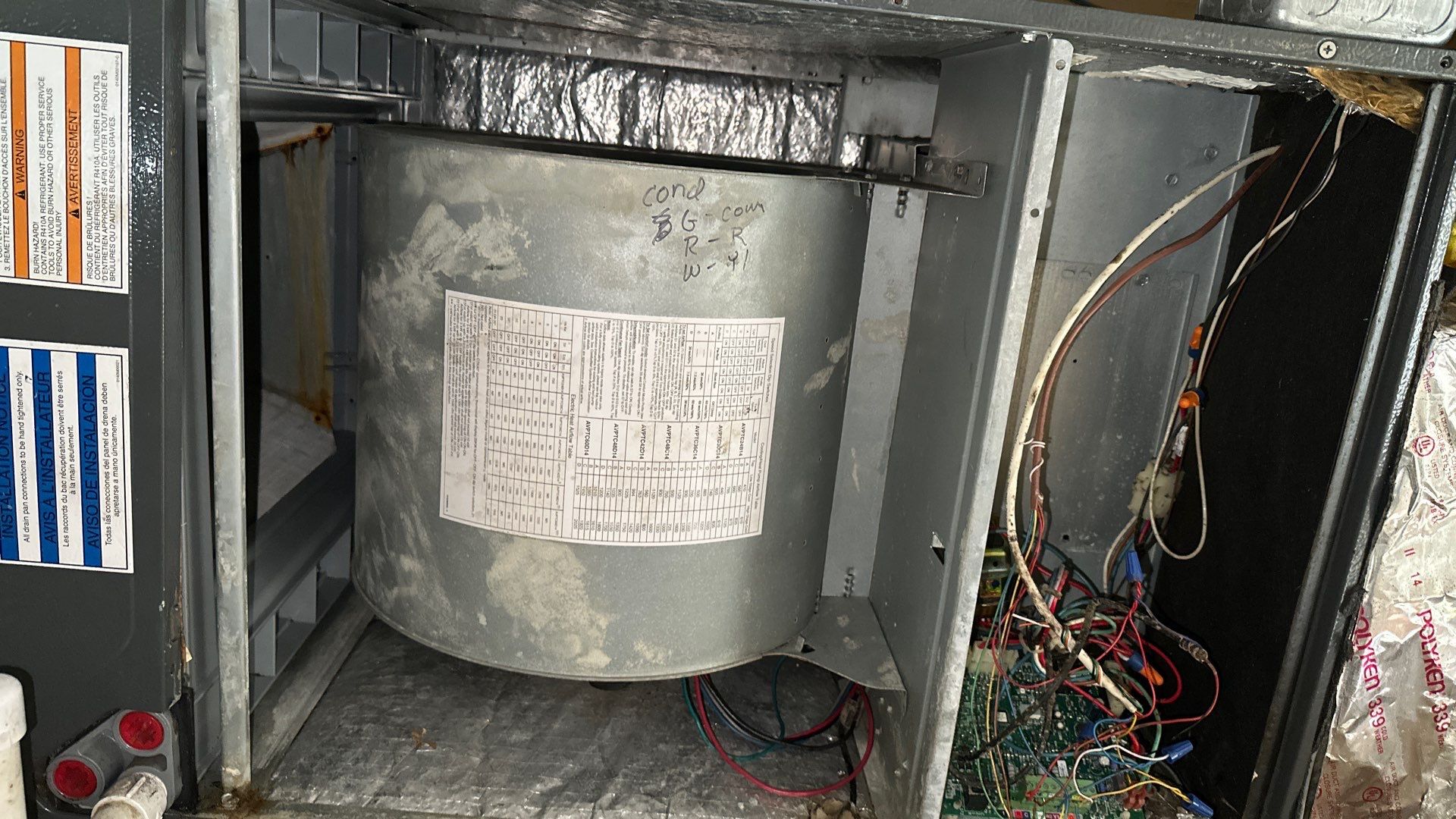 Air Duct Cleaning and Suspect Growth Removal Before and After Video/Photos Removal of mechanical component. by All Seasons Air Duct Cleaning 