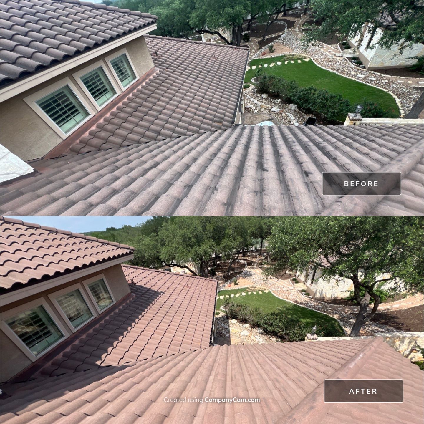 Tile Roof Washing Project in Garden Ridge by Bright Choice