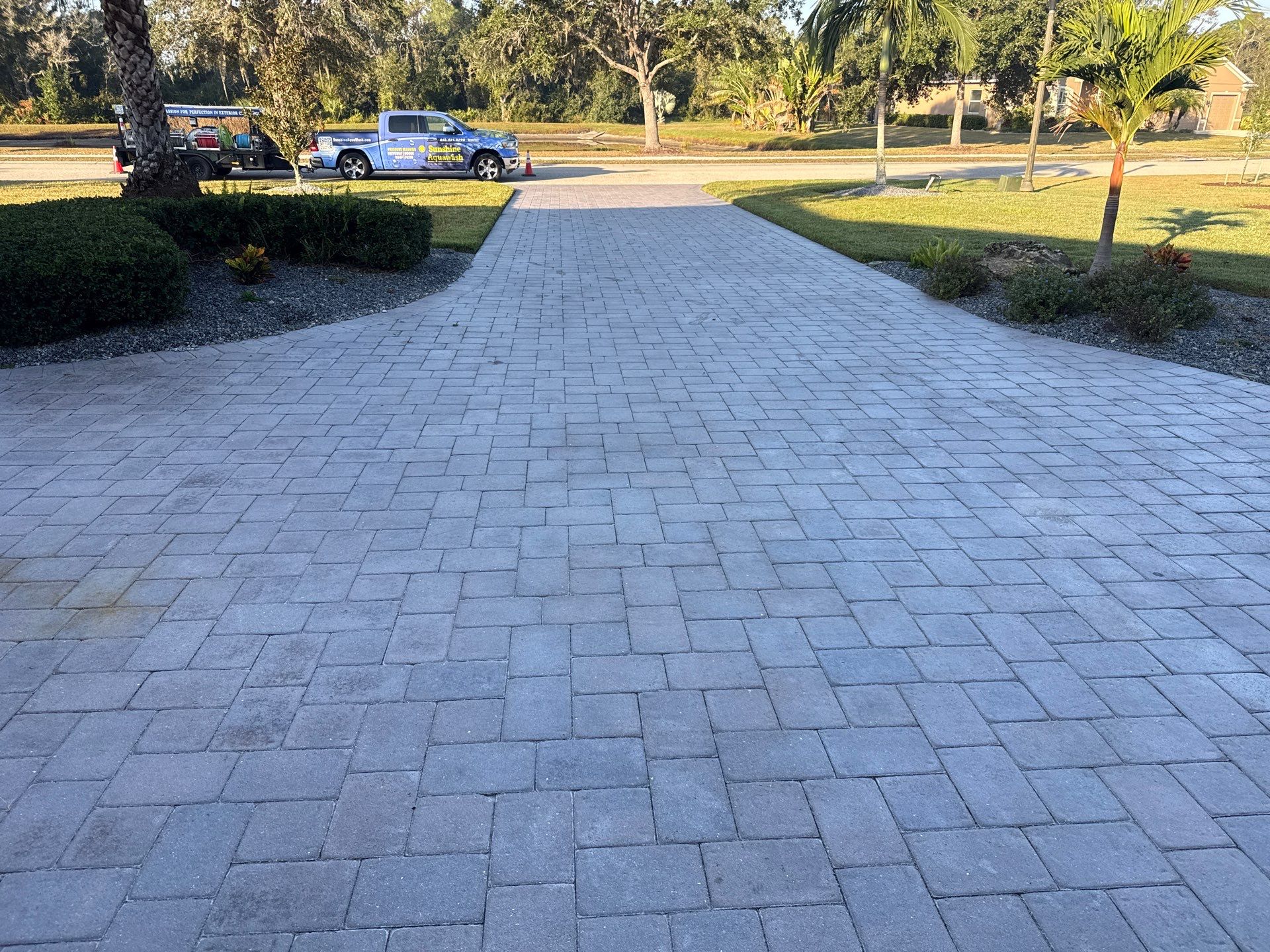 Flat Tile Roof, Paver Pool Deck & Driveway Cleaning | Cove at Twin Rivers, Parrish FL by Sunshine AquaWash