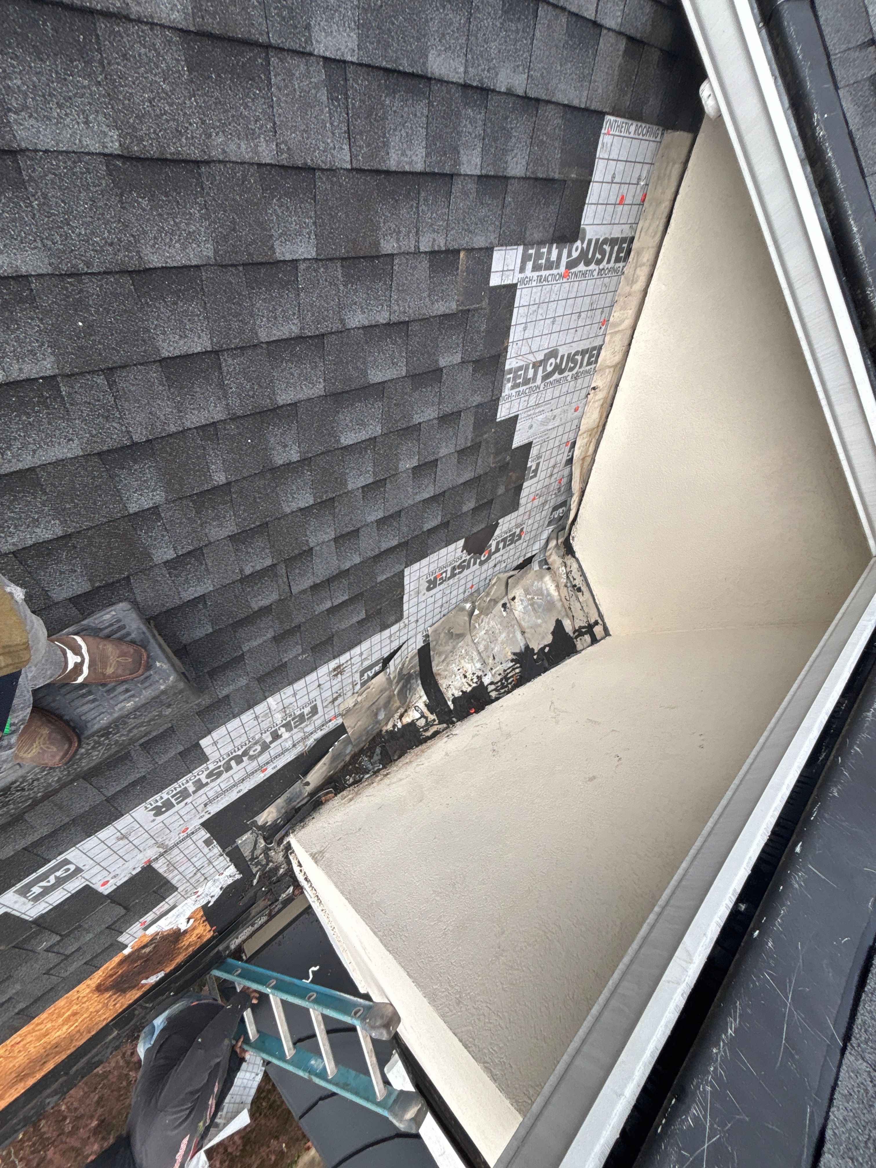 Wrong V valley section installed by Deerfield Roofing LLC