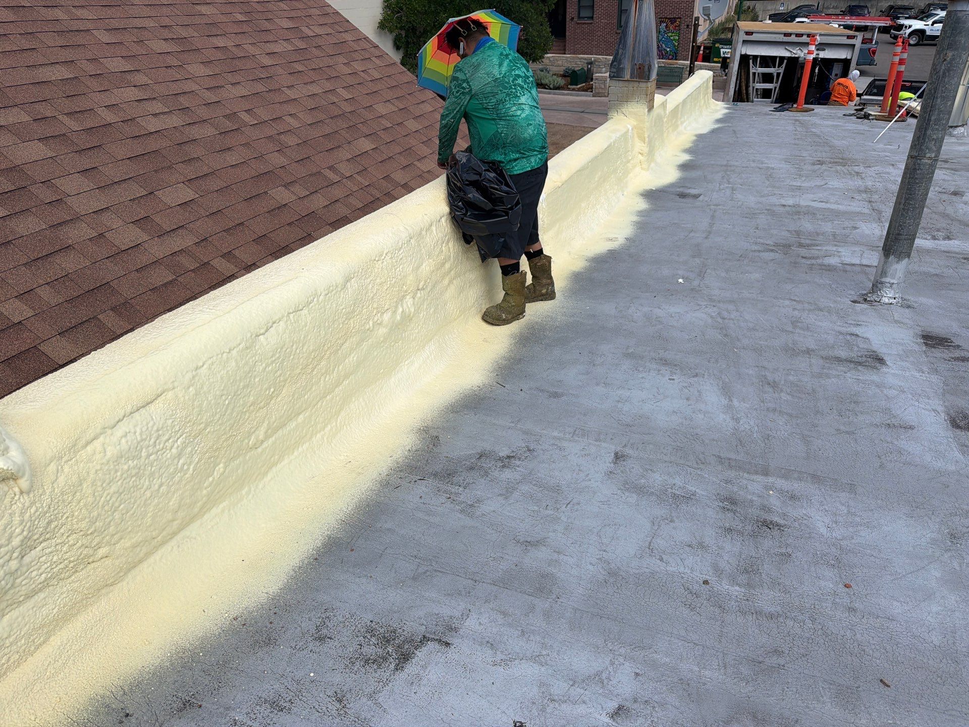Estes Park "The Taffy Shop" Before & After Gaco Coating by Blue Peaks Roofing LLC