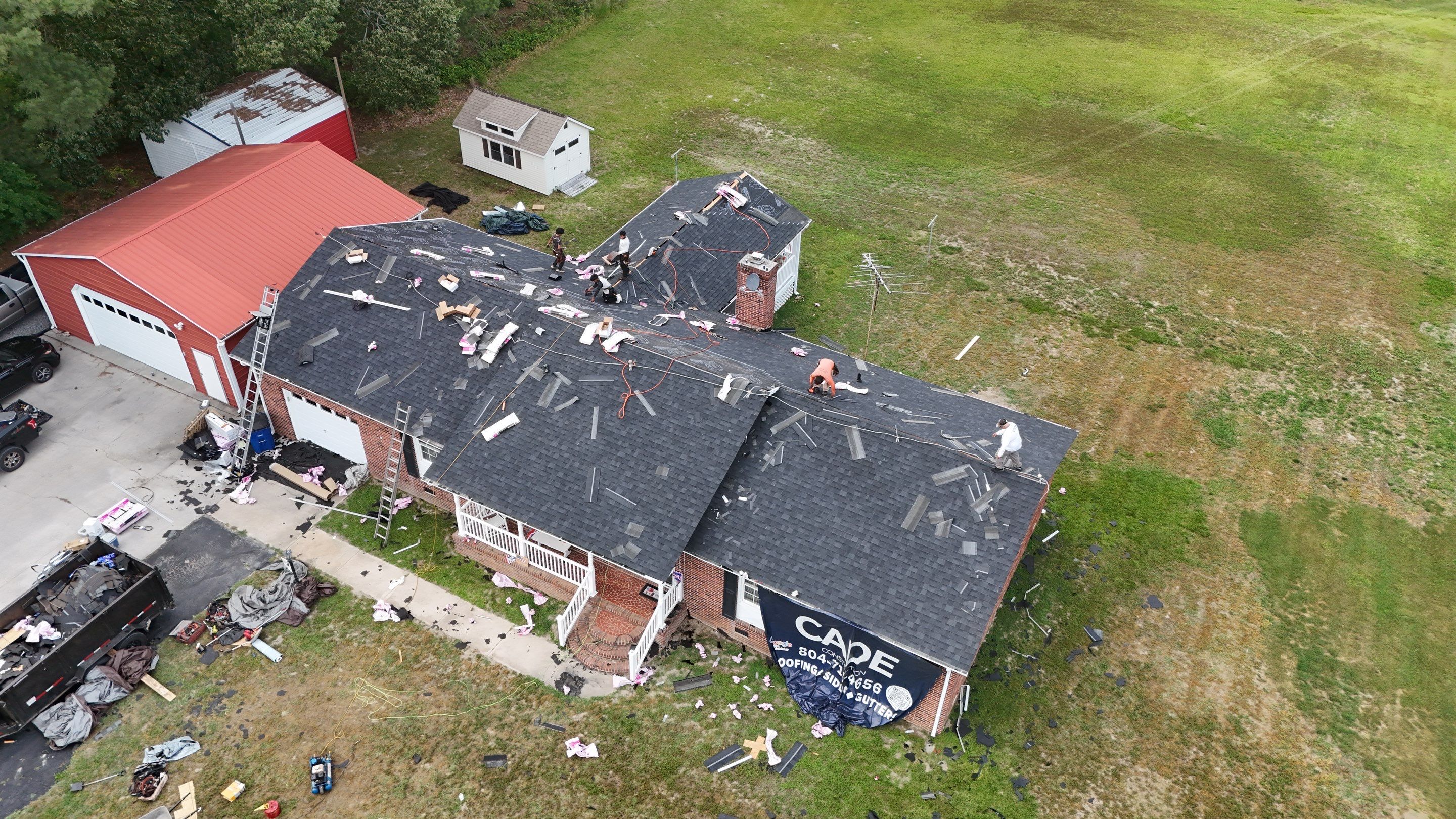 Complete Architectural Shingle Roof Replacement Project in Hudgins by Cade Construction