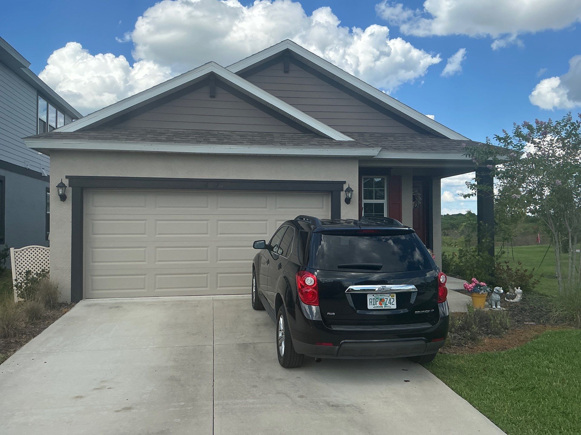 3X4 elbow Downspouts using Musket Brown Seamless Gutters in Lakeland FL by Gutter Professors