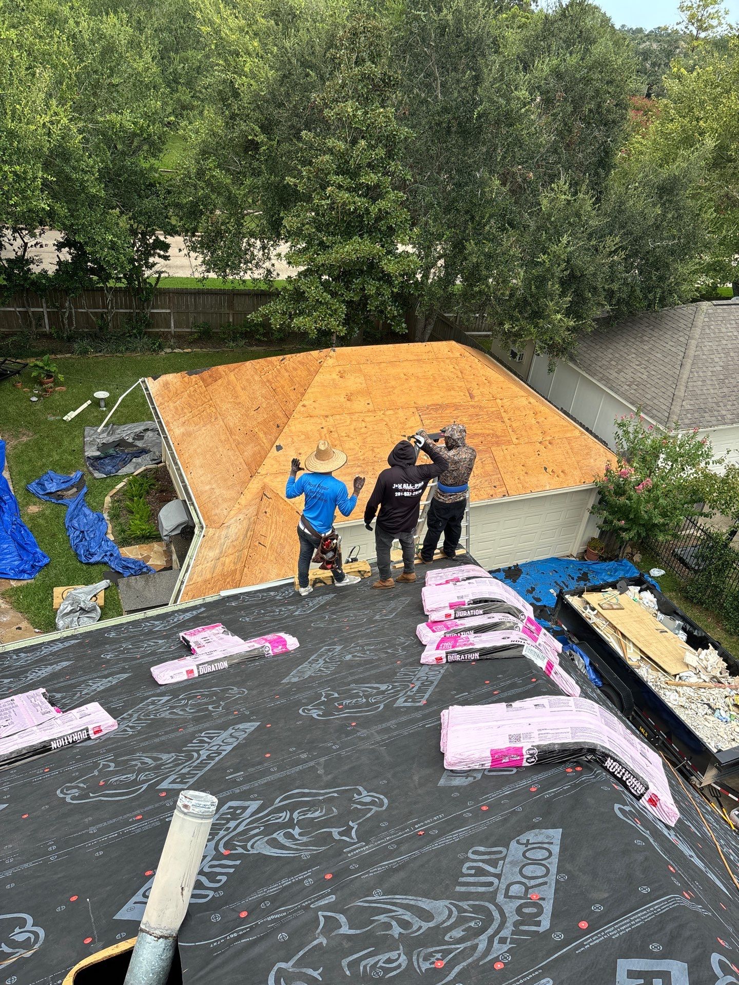 Residential Roofing Installation using Owen's Corning Duration (Lifetime) Shingles by Roof Repair Company