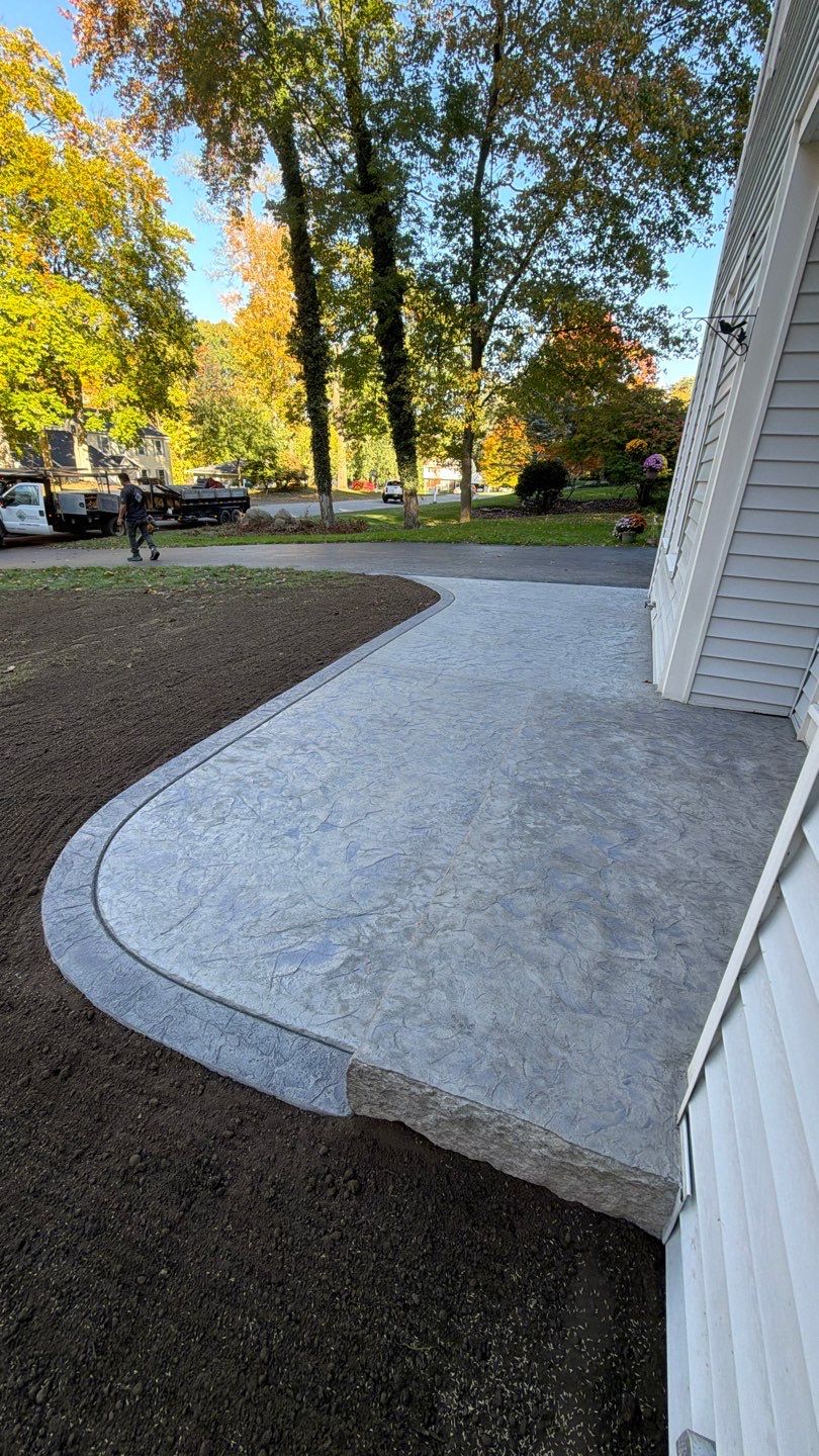 Oxford Slate Stamp w/ Border Walkway by NG Masonry & Construction LLC