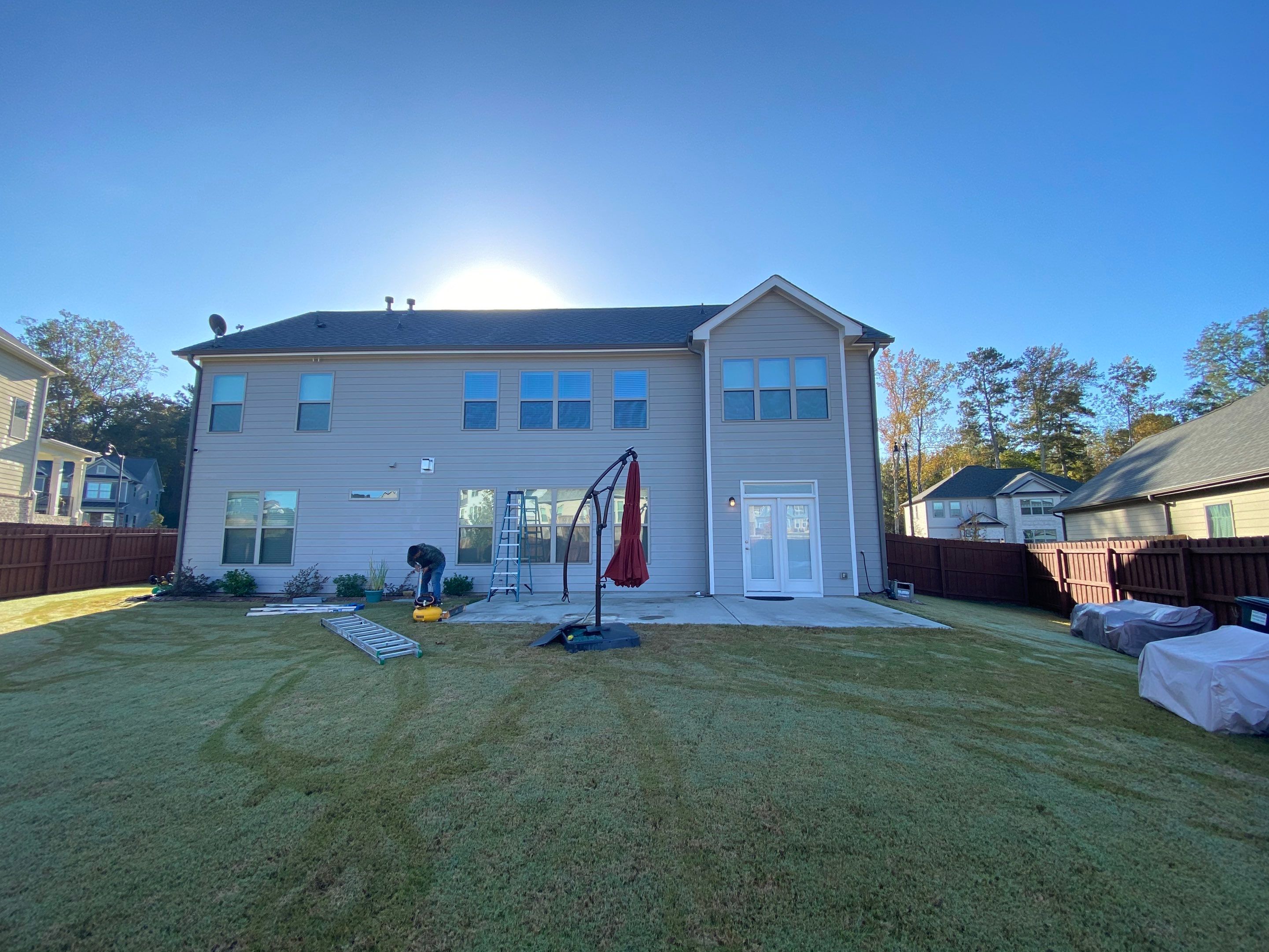 Custom Covered Porch with Beadboard Ceiling in Marietta by Swift Home Renovations