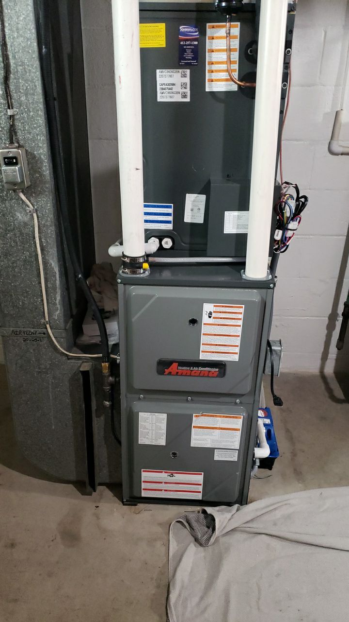 HVAC Heat Pump w/ Dual Fuel Hybrid using Amana S-Series Heat Pump, Amana Modulating Variable 98% efficient Furnace by Sureway Comfort John Wilcox Plumbing Heating Cooling