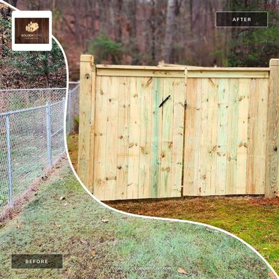 6' Wood Privacy Fence with Top Cap