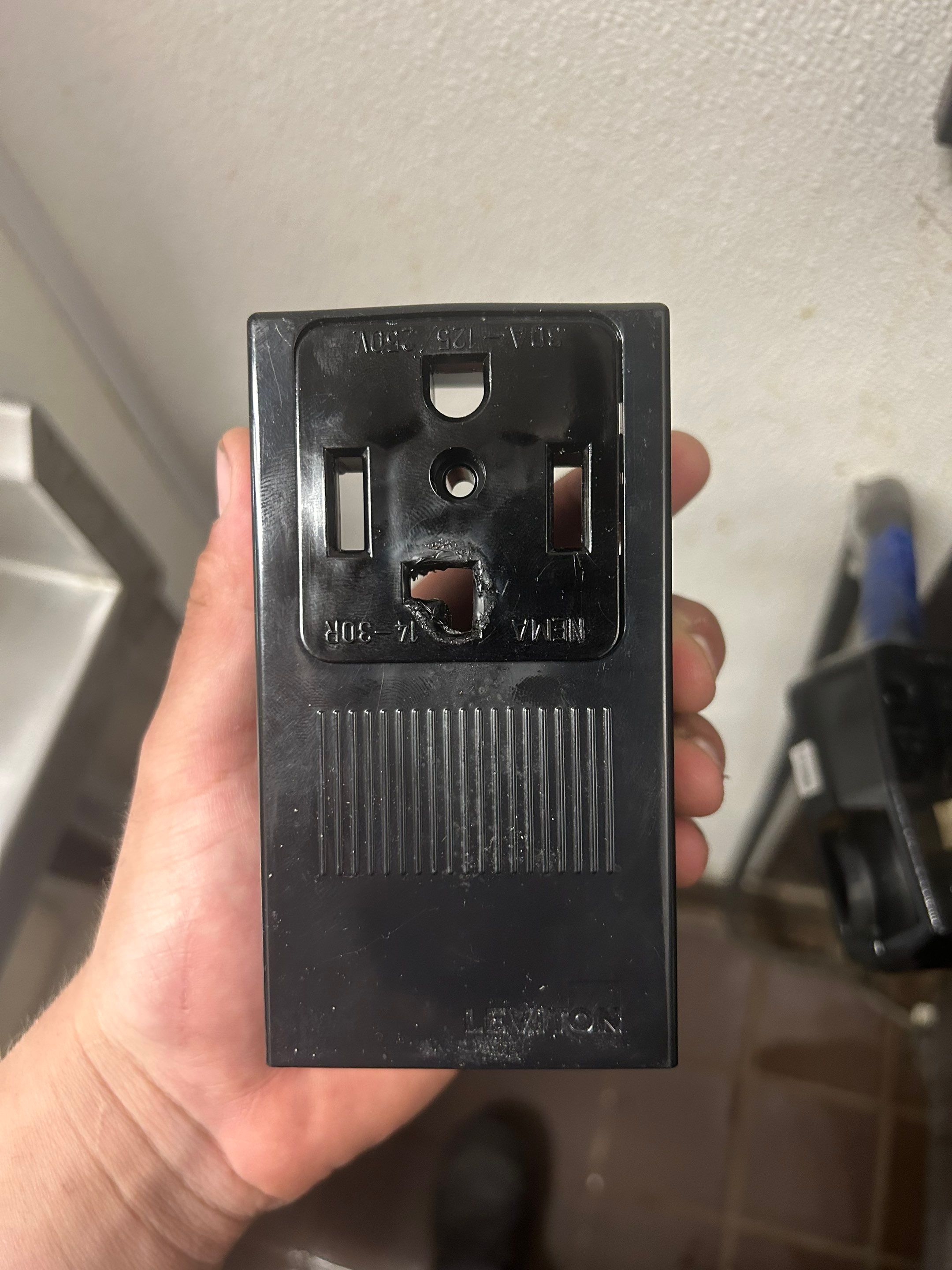 Replace burned 240V outlet by Staybright Electric