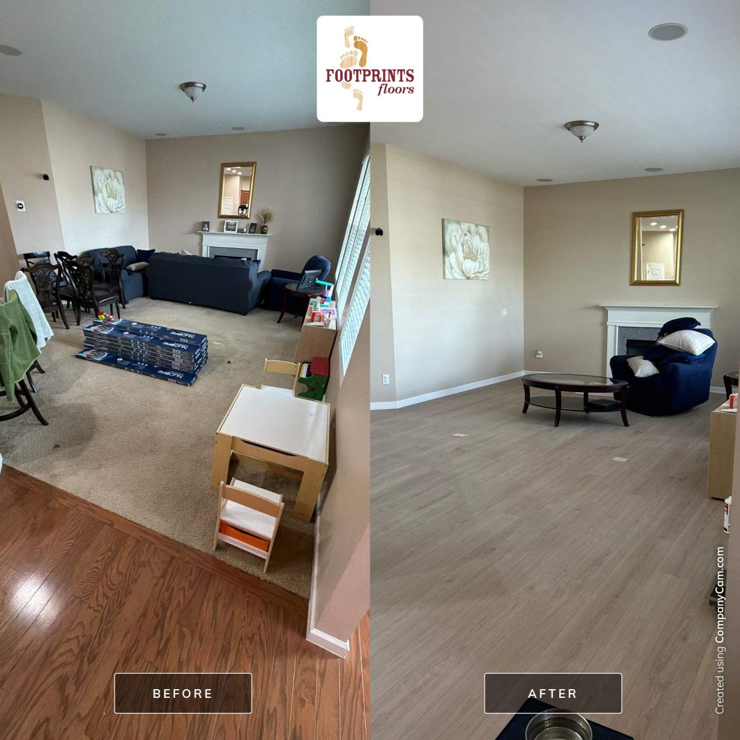 First floor LVP installation by Footprints Floors of Nashville