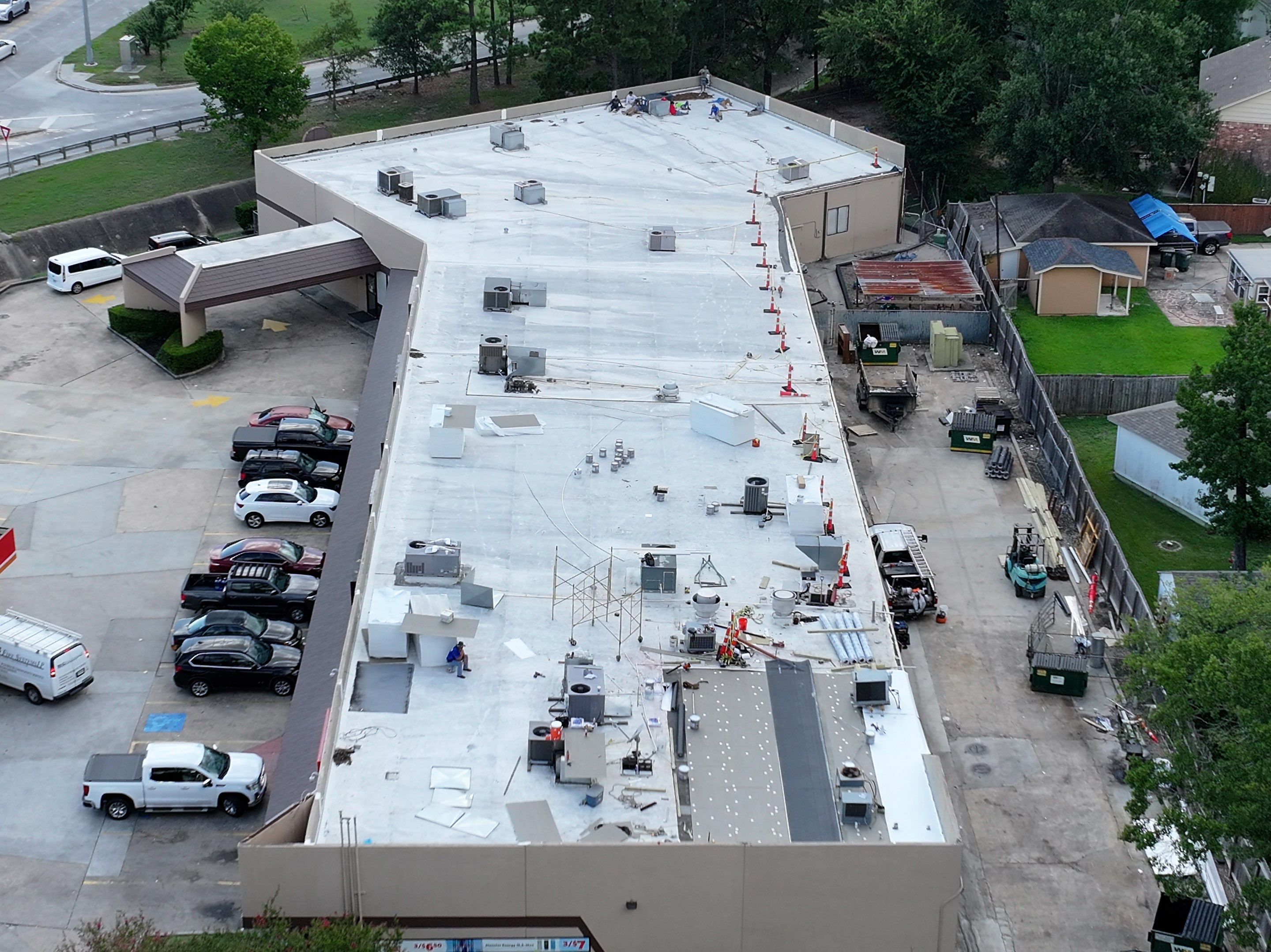 TPO Commercial Roof Replacement in The Woodlands by Abbott Roofing Company
