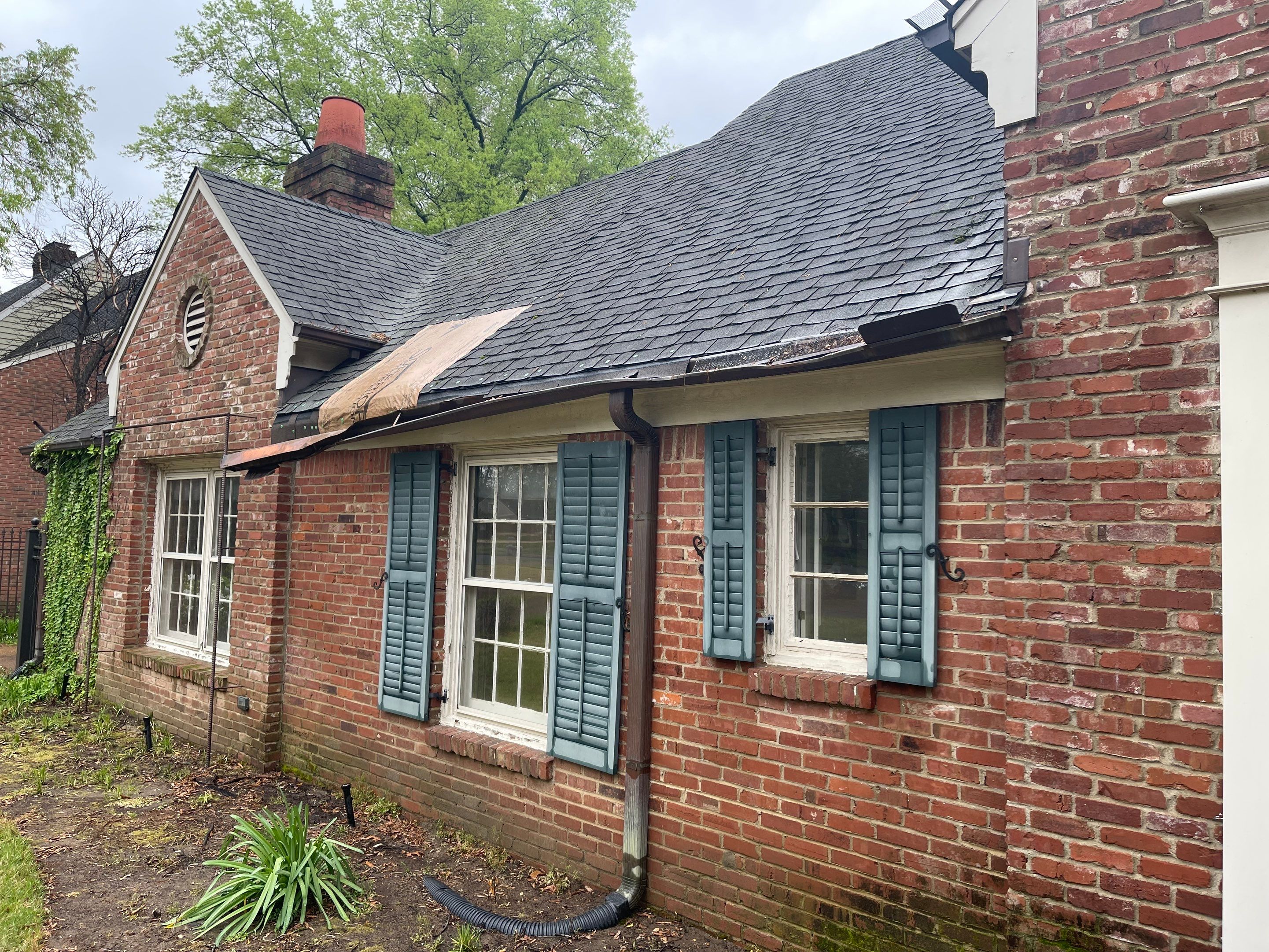 Full Roof Replacement with gutter upgrade after tree impact damage in East Memphis by Revival Roofing Services