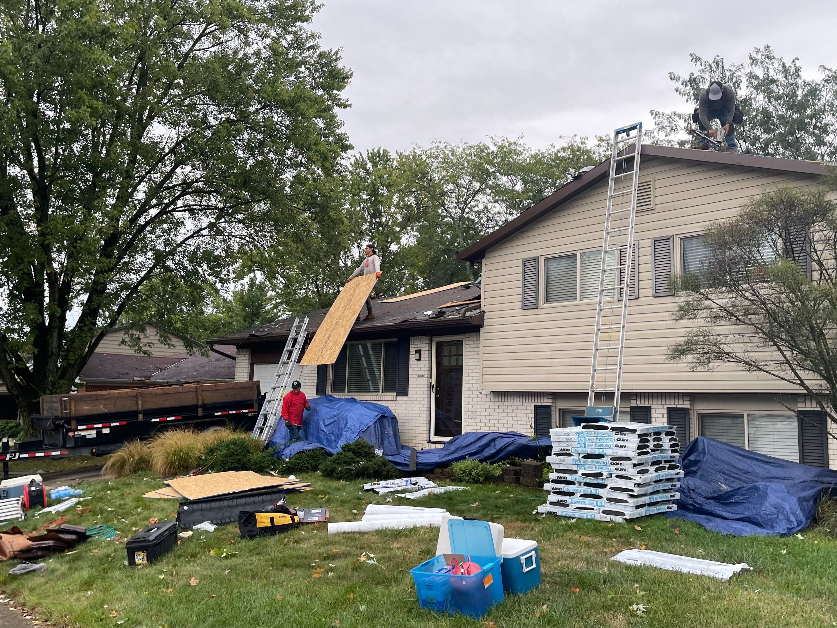 Residential Roofing Installation using IKO dimensional shingles by SOS Home Ohio 