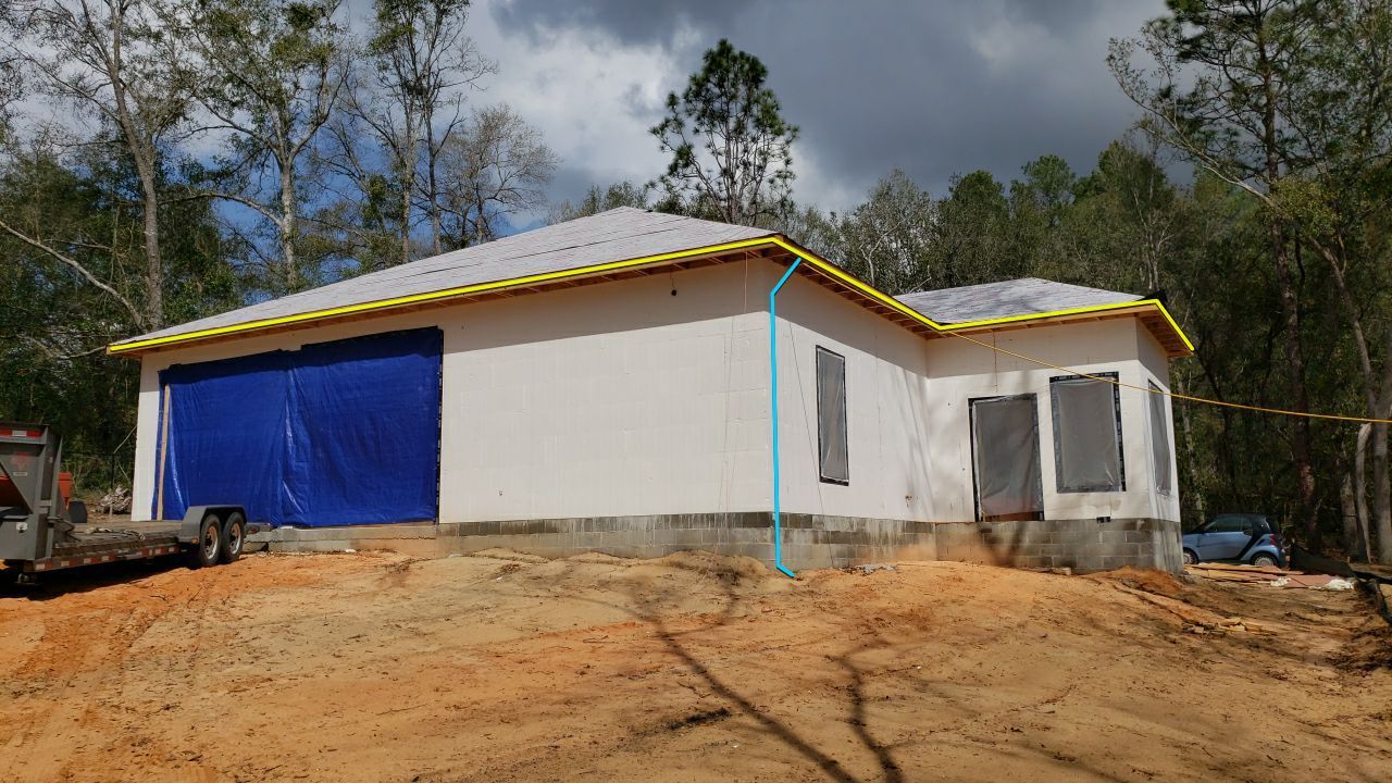 Seamless Aluminum Gutter Installation using 6 Inch Seamless Gutters in MIlton FL by Gutter Professors