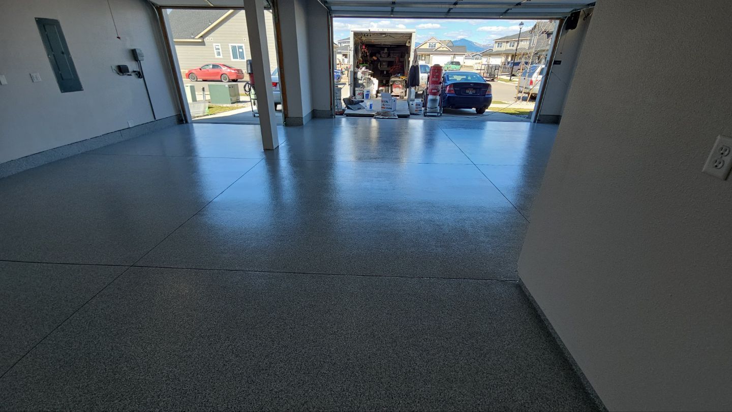 Garage Transformation using 1/8 Tidal Wave by Croc Coatings, LLC