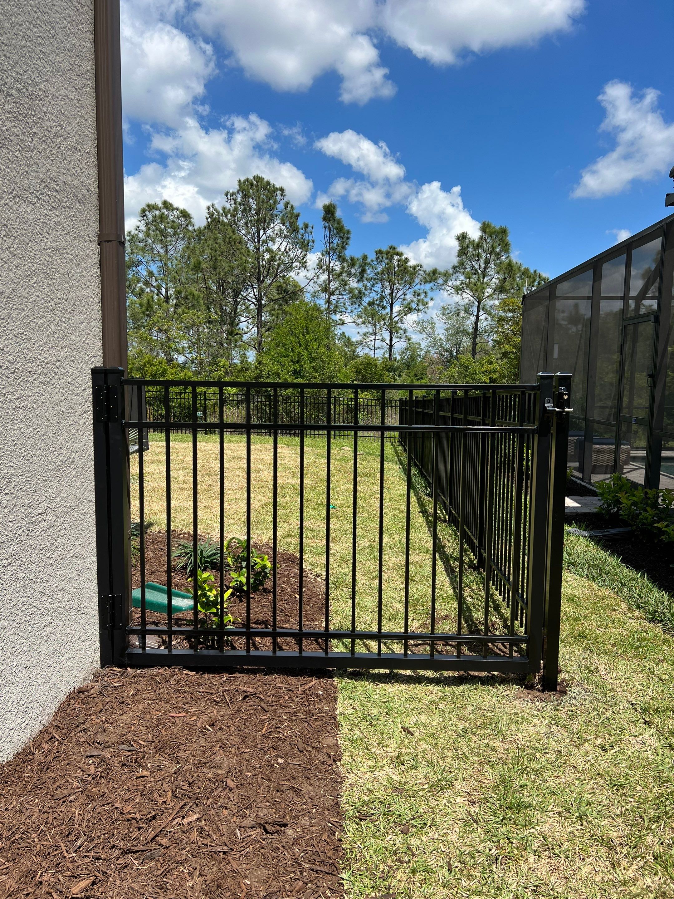 Aluminum Fence Installation using Black 3 Rail Aluminum Fence by Asap fence and gates, LLC