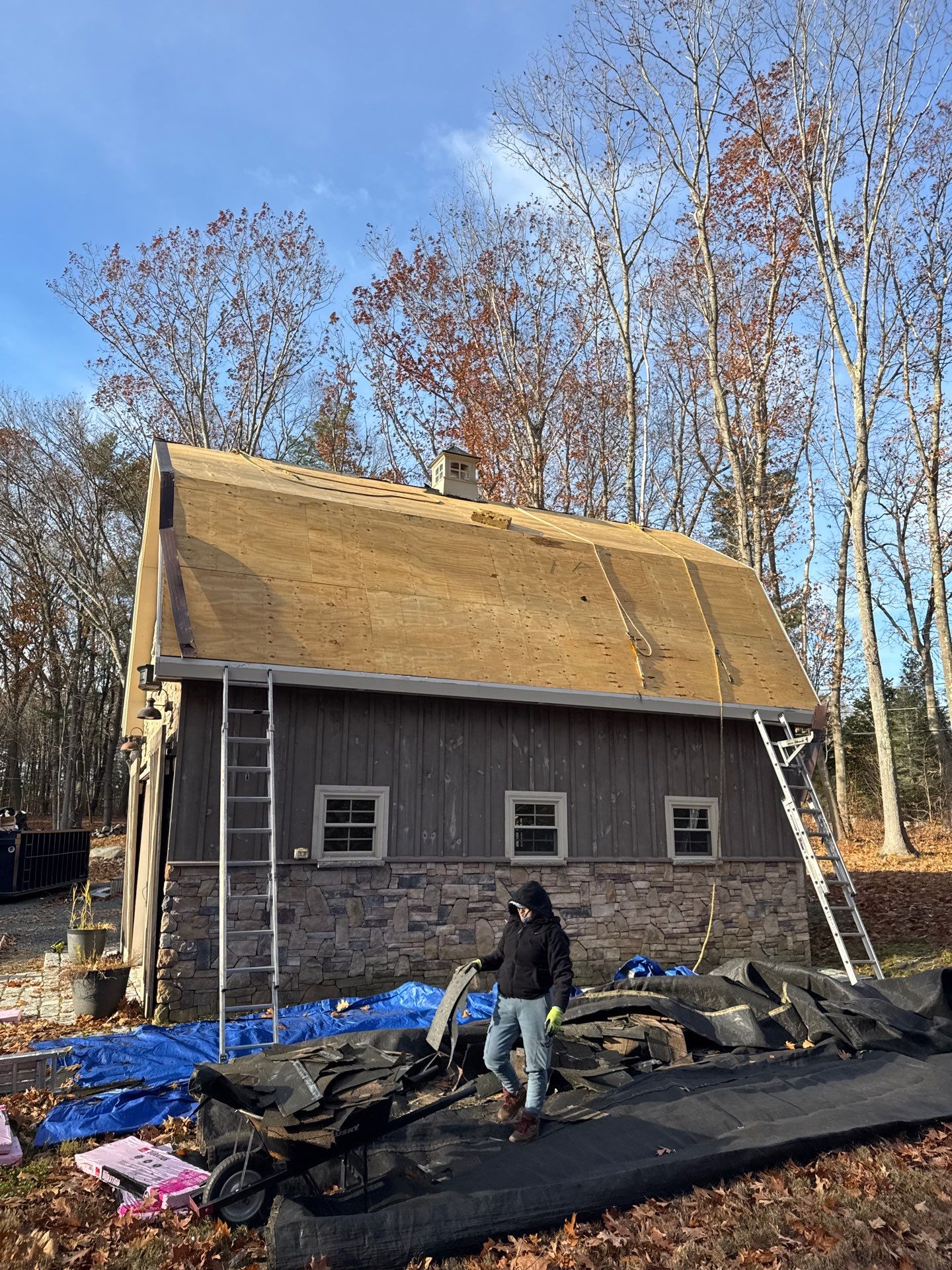 Complete House & Barn Roof with 13 Skylight Reflashing + EPDM Repairs by Mighty Dog Roofing of Greater Middlesex County