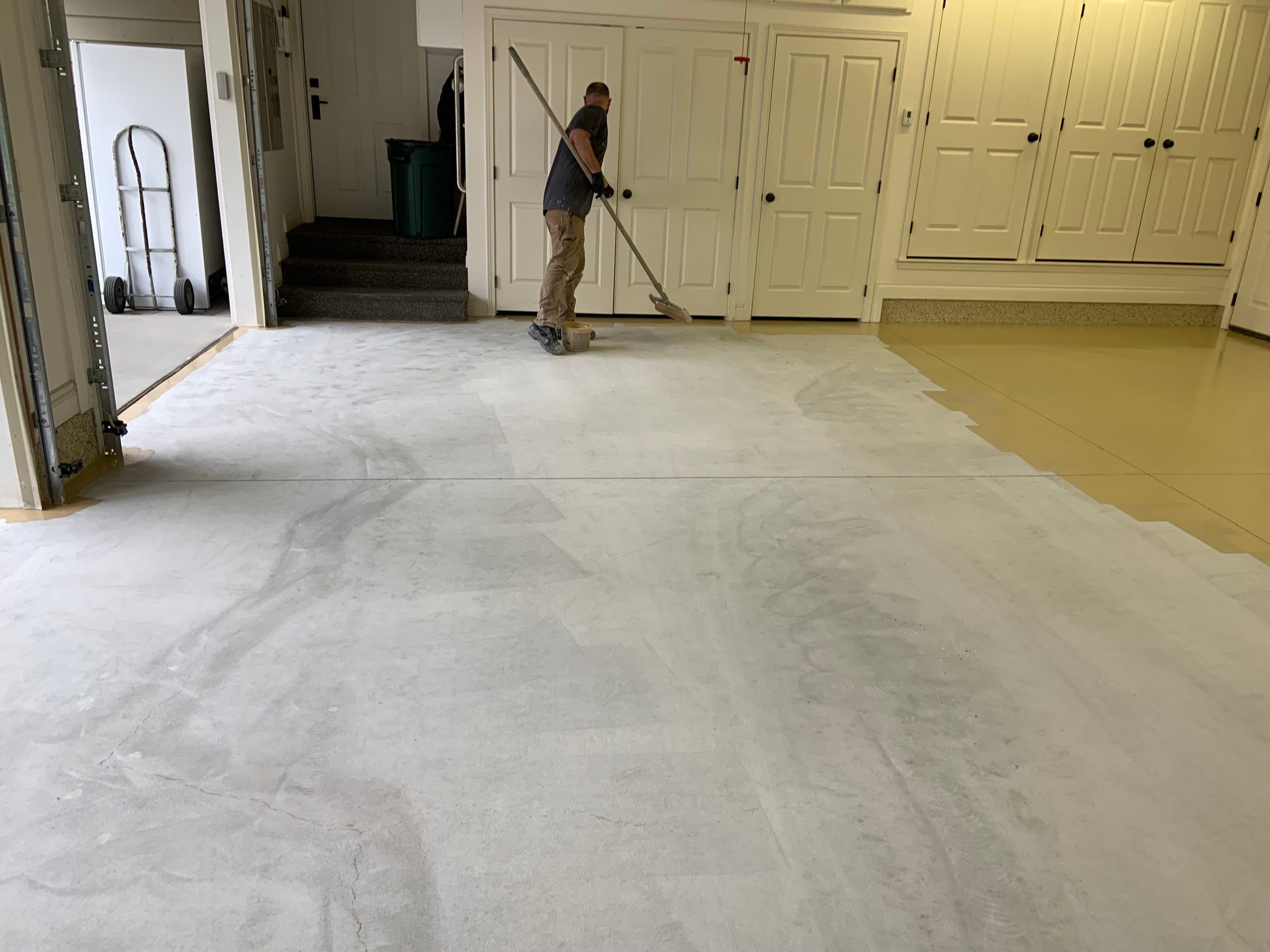 Garage Transformation using Driftwood Colorway by Croc Coatings, LLC