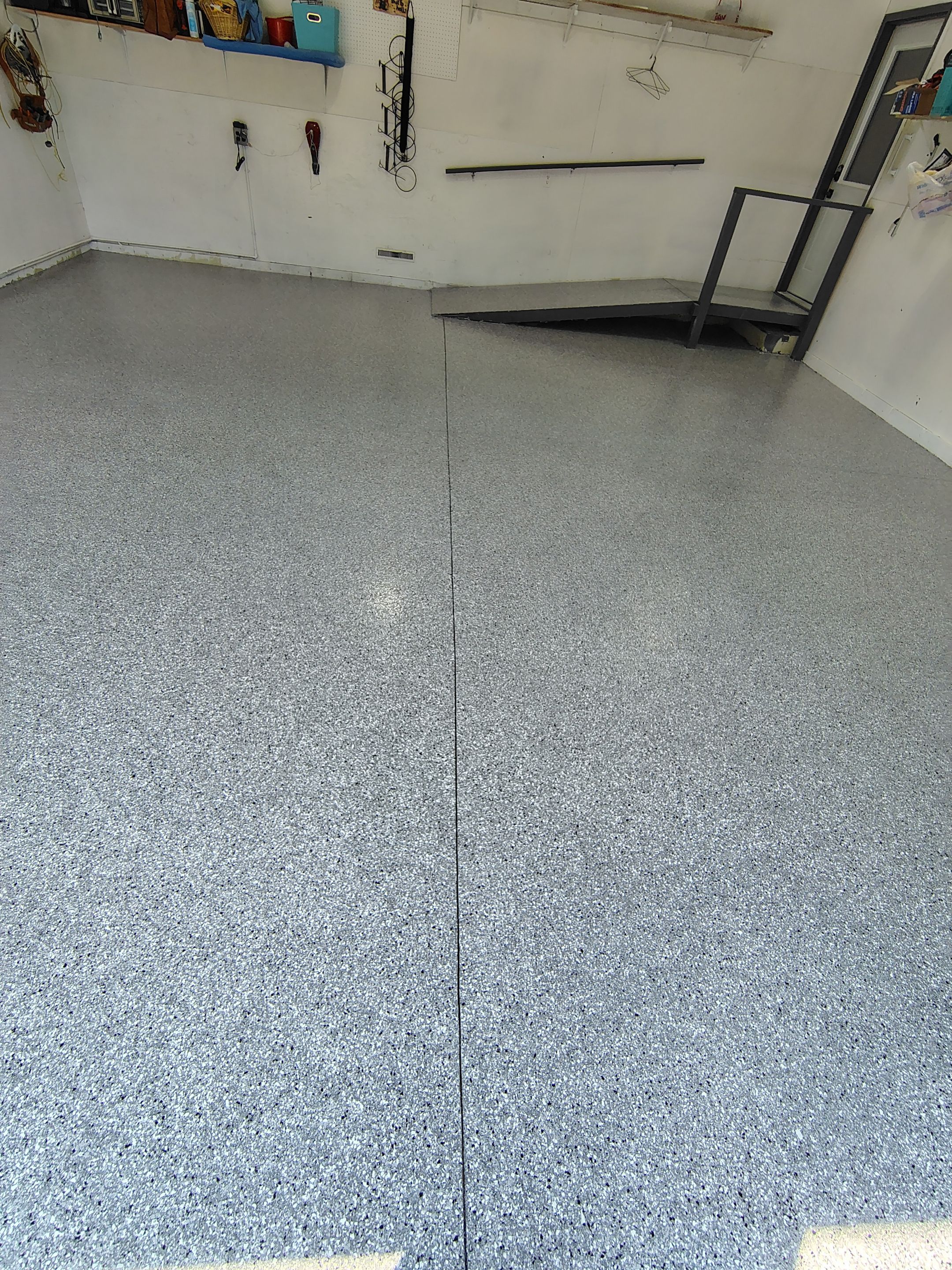 Yankton Garage Concrete Coating With Feather Gray Decorative Chips by Select Painting, Coatings & Garage Cabinets