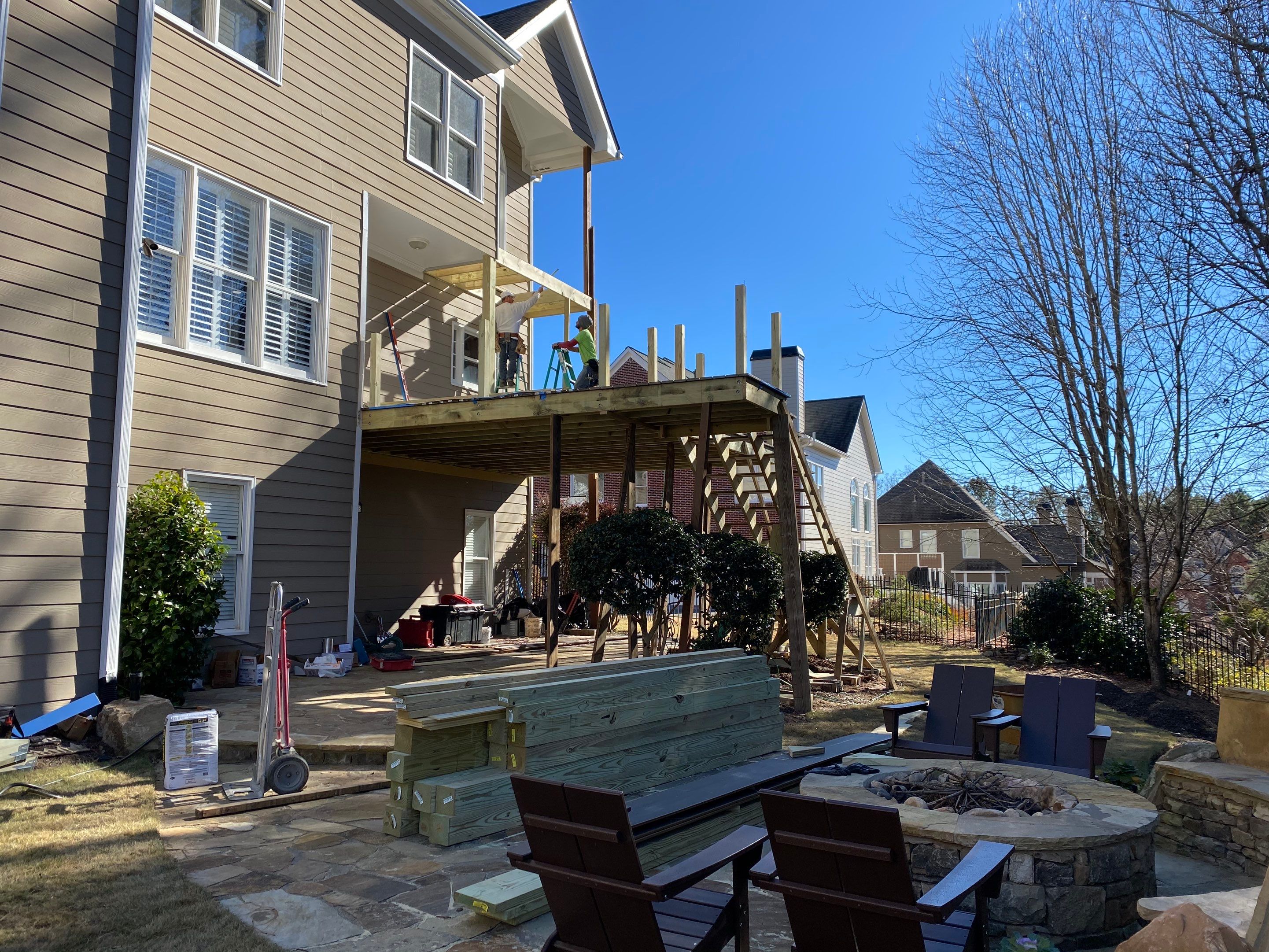 Elevated Composite Deck and Screened Porch Build in Roswell by Swift Home Renovations