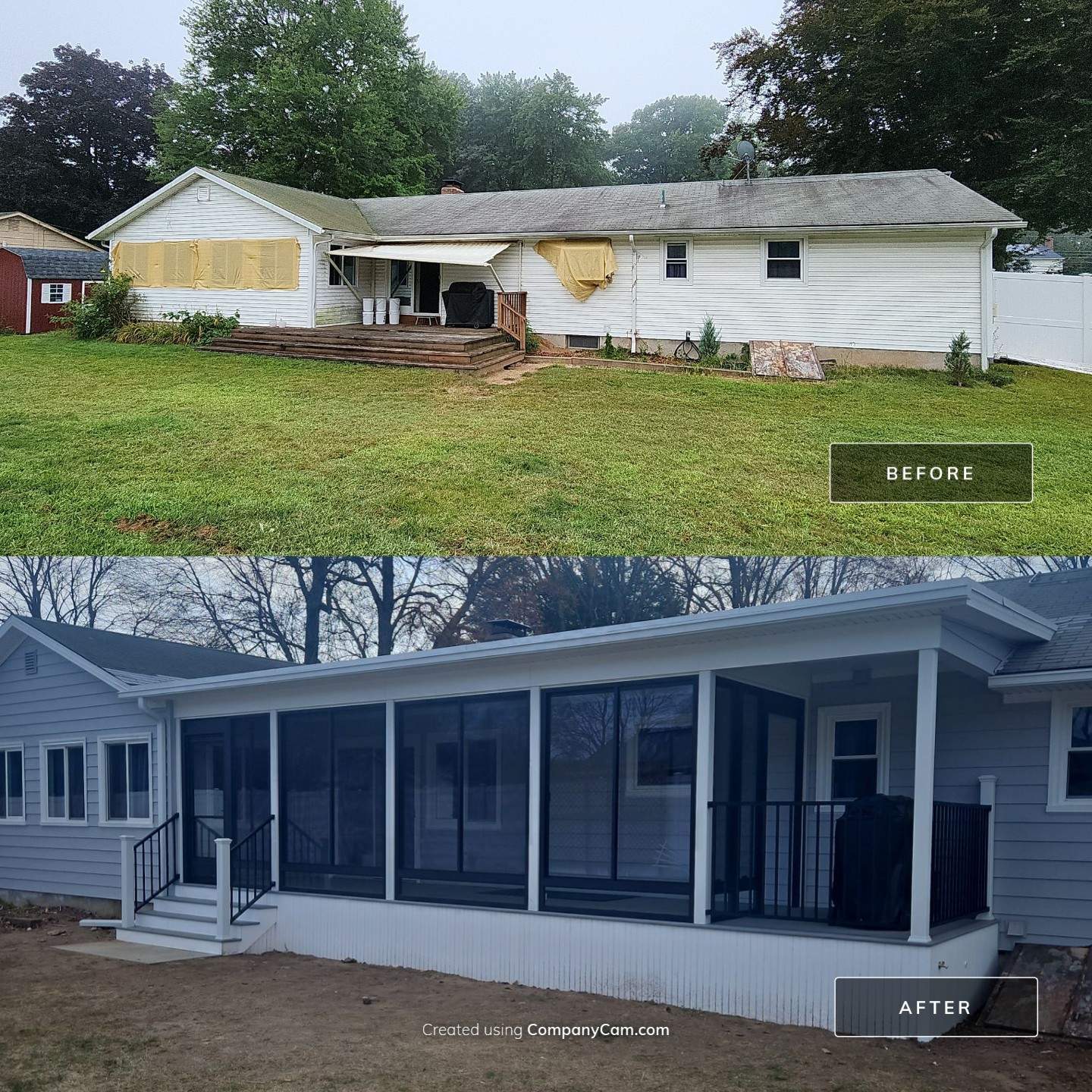 Porch remodel with Summer Space Enclosure by DiGiorgi Roofing and Siding Inc