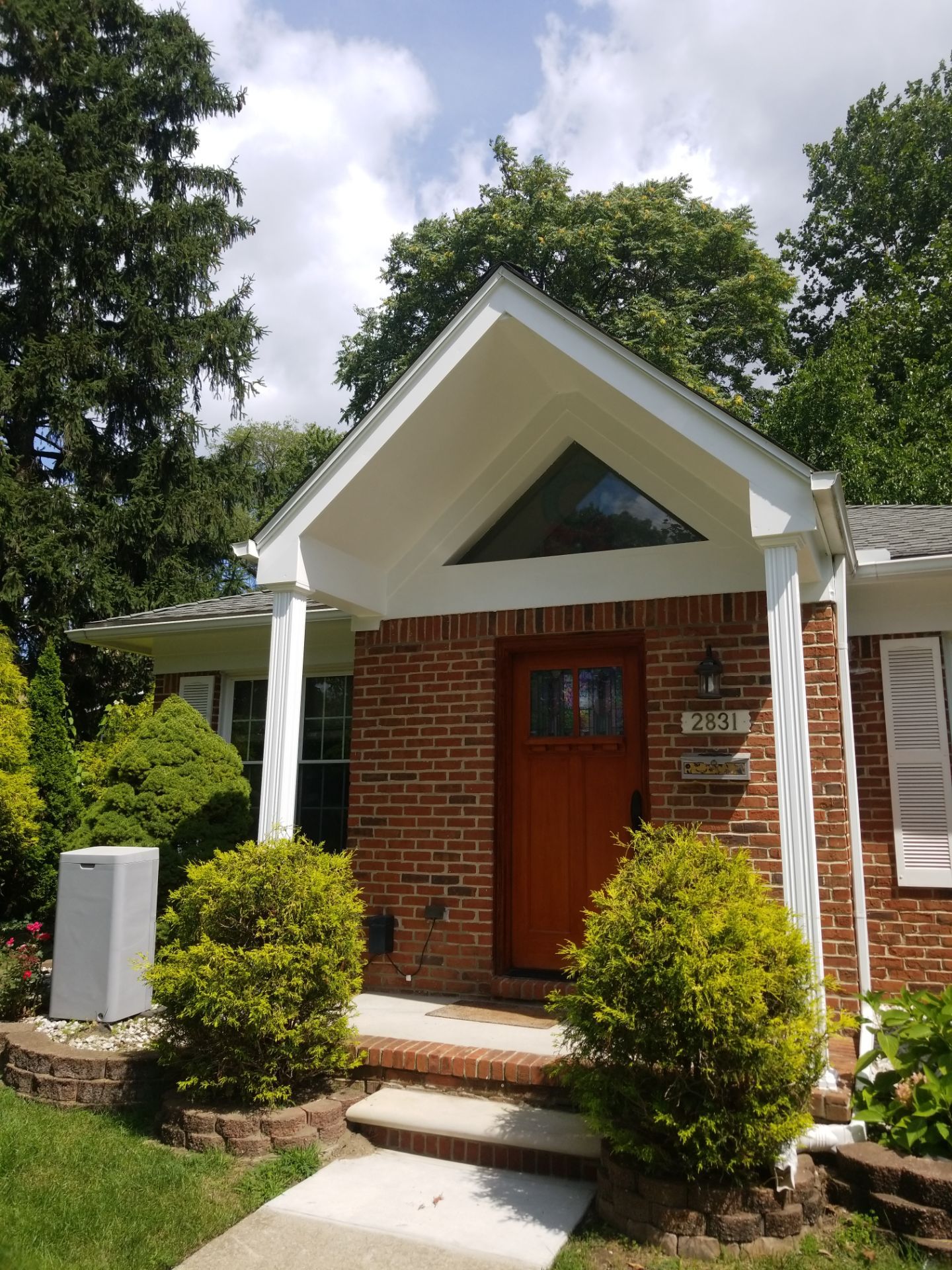 Replace old columns new carpentry repair door masonry limestone steps in Dearborn, MI by Northwest Construction 