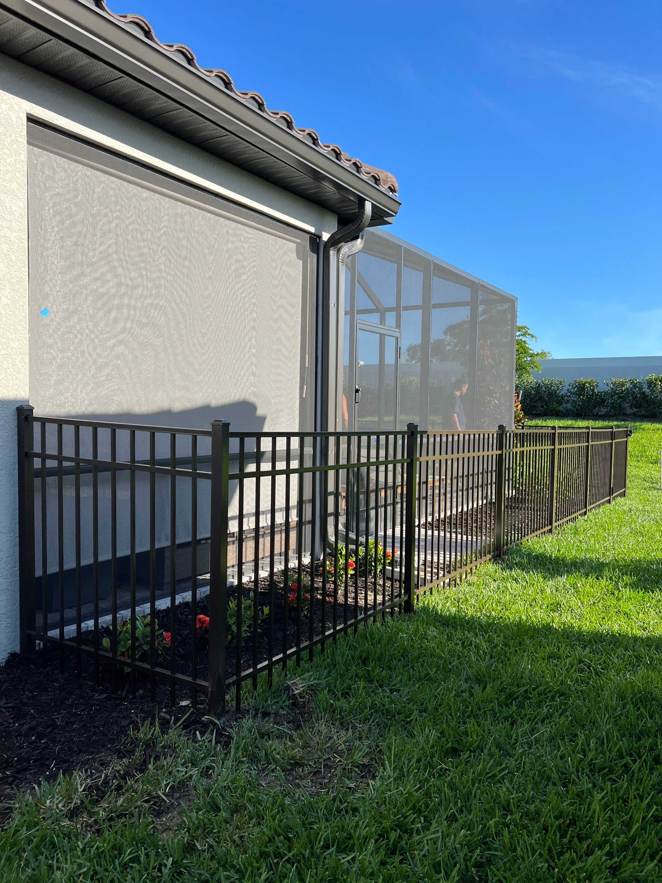 Aluminum Fence Installation using Bronze 3 Rail Aluminum Fence by Asap fence and gates, LLC