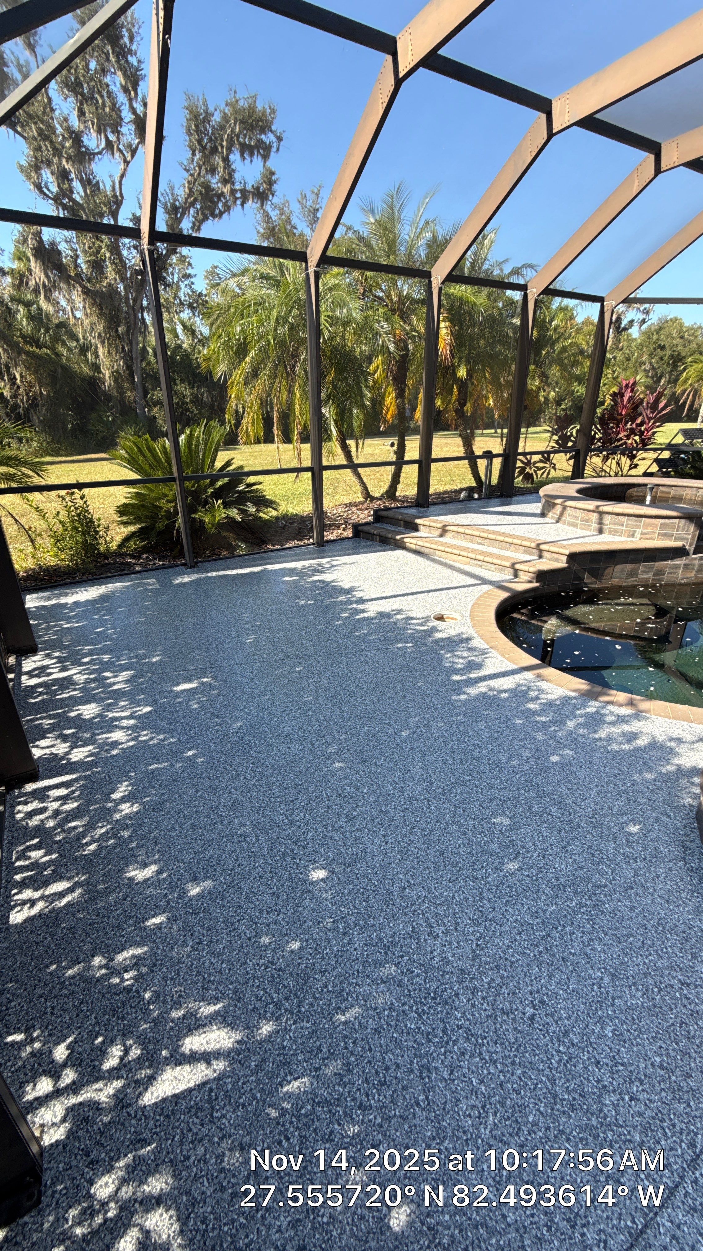 Total Pool Deck Transformation: 'Gravel' Flake System for Safety & Style by Performance Floors & Coating