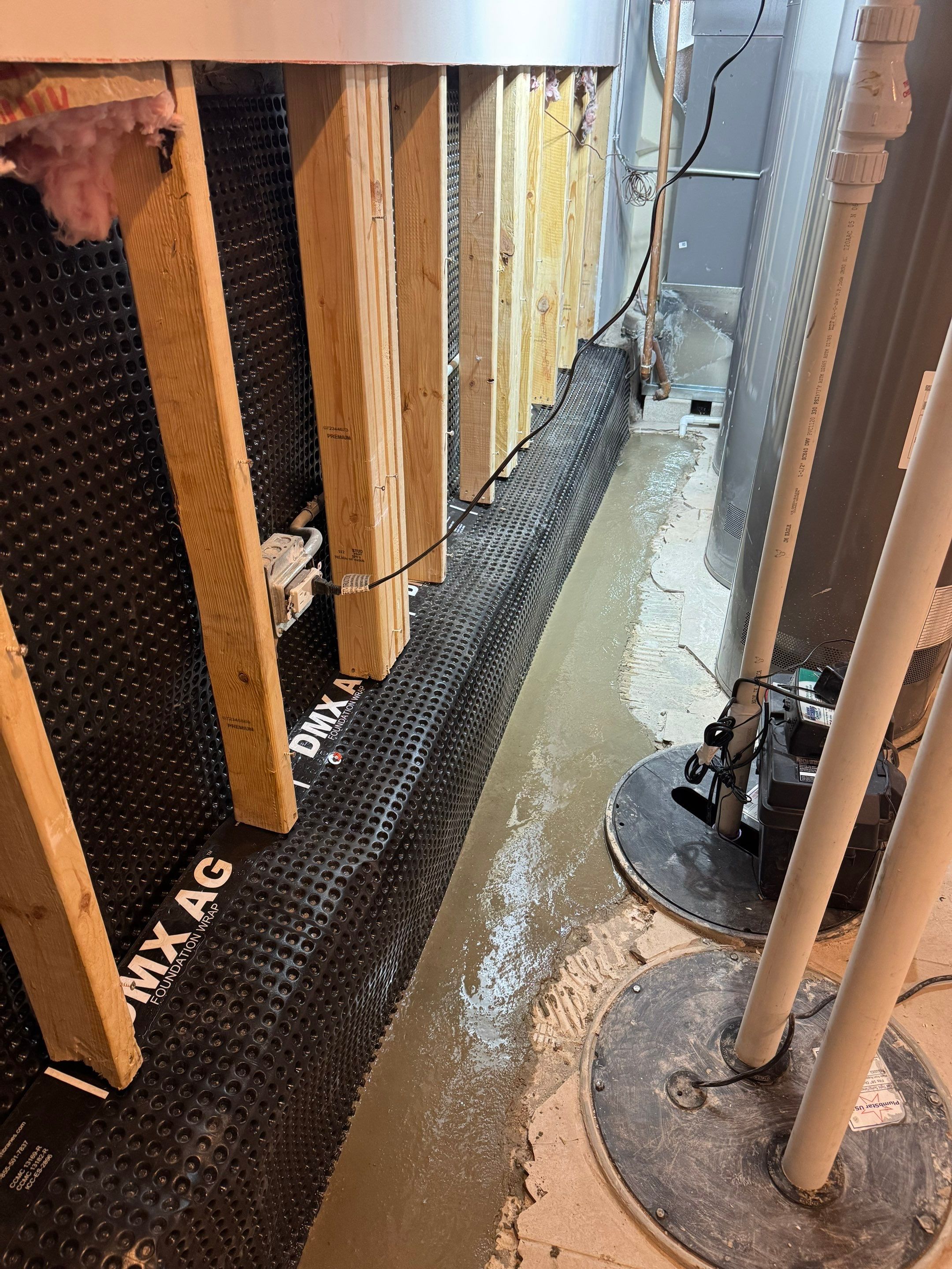 North Side Drain Tile System by Area Wide Waterproofing