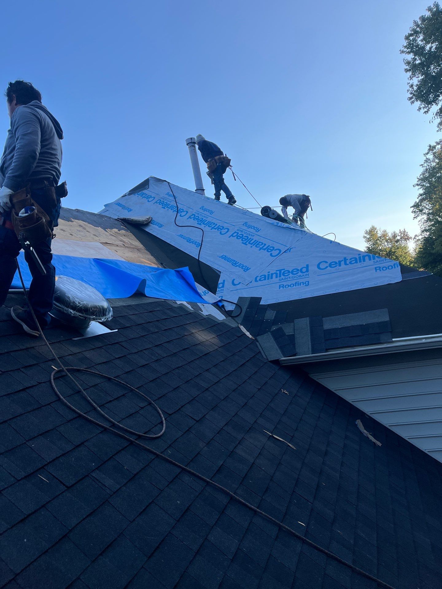 Burke: Residential Roof Replacement with CertainTeed Landmark Pro Designer Shingles in Max Def Charcoal Black by RM Banning, Inc.