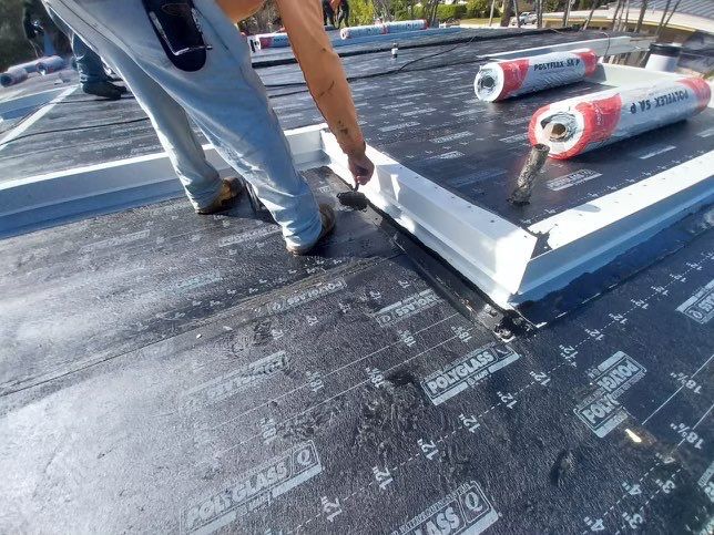 Residential Re-Roof using Polyglass Self-Adhered Flat Deck by First Due Roofing