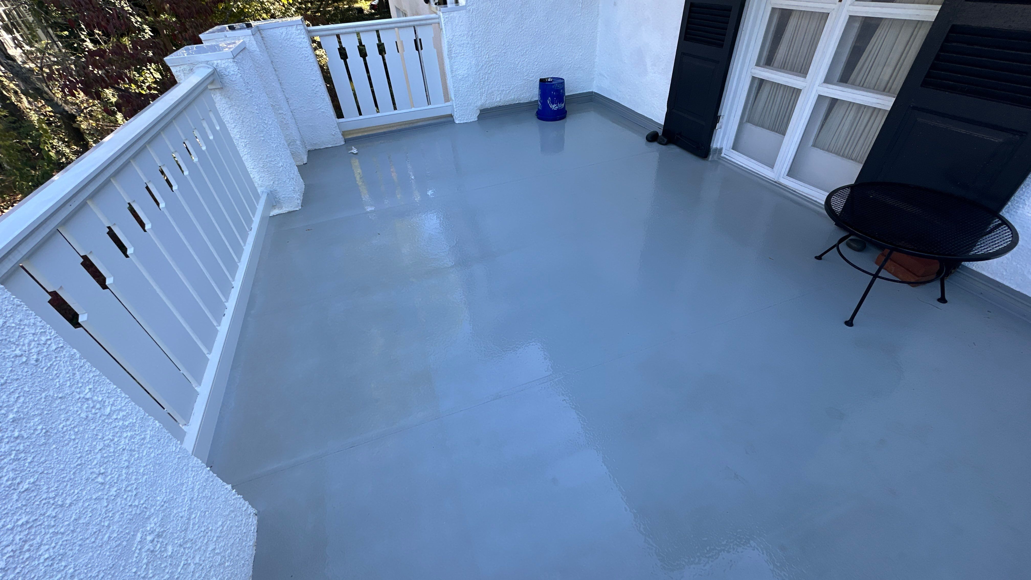 Stucco House Washing and Concrete Balcony Cleaning in Baltimore by Baltimore Pressure Washers Inc.
