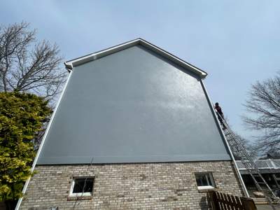 TruExterior Stucco Refinishing and Upper Level Painting in Coraopolis