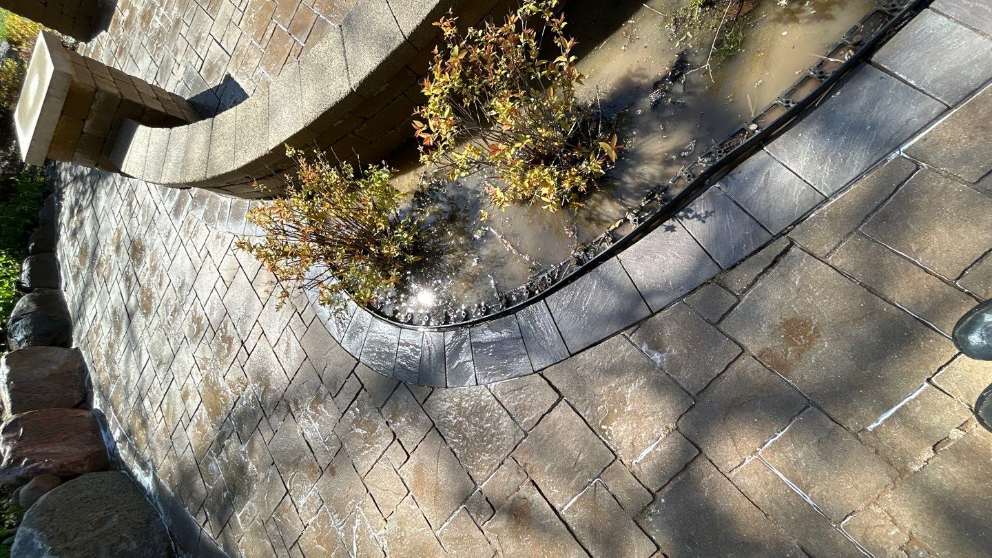 natural stone using Algaecide, soft wash soap by Northern Power Washing LLC.