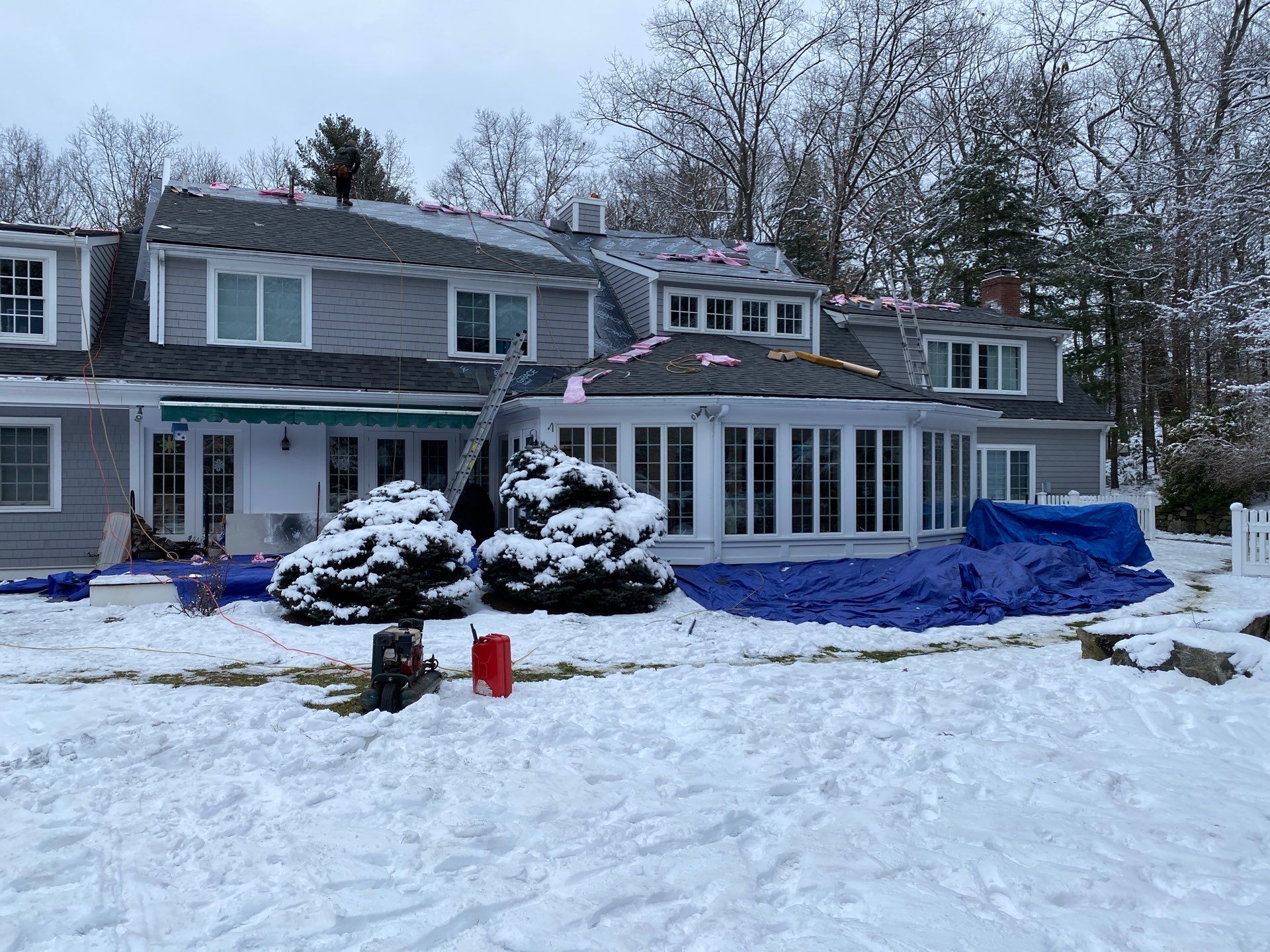 Carlisle Roofing Installation using Owens Corning Shingles and Copper by Mighty Dog Roofing of Greater Middlesex County