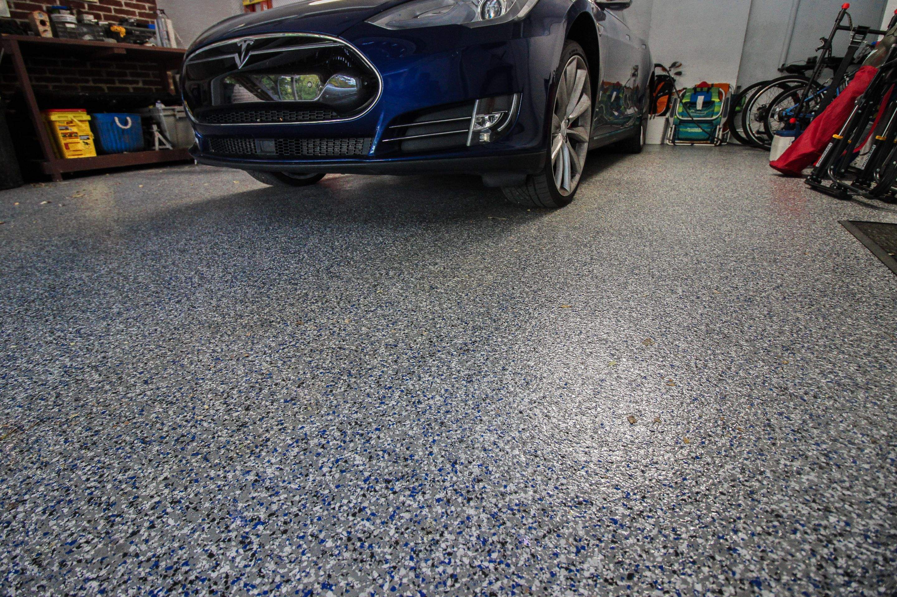 Garage Floor using Galaxy Blue by Your1DayFloor.com