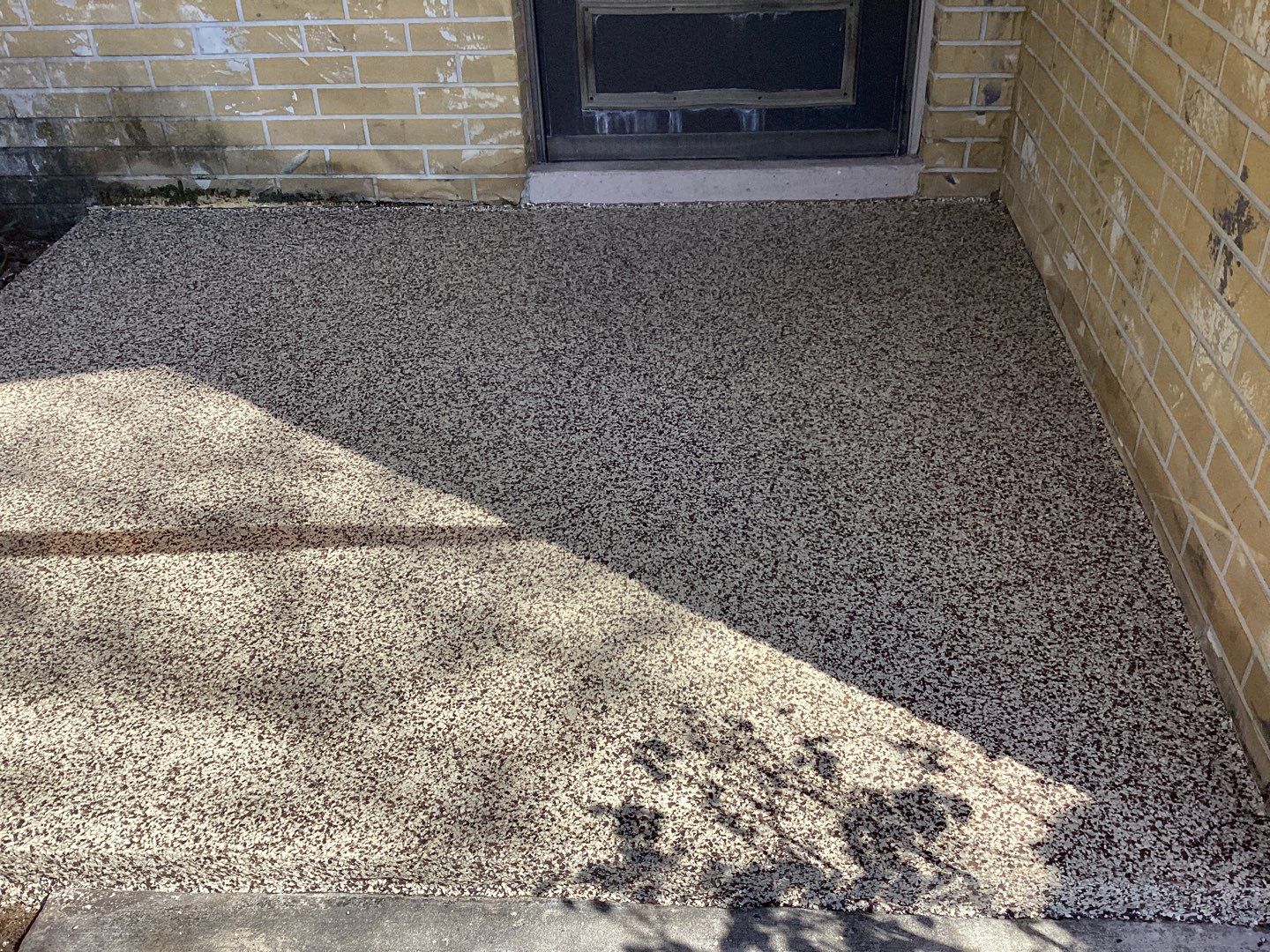 Patio using Cordwood by Amvet concrete coatings llc