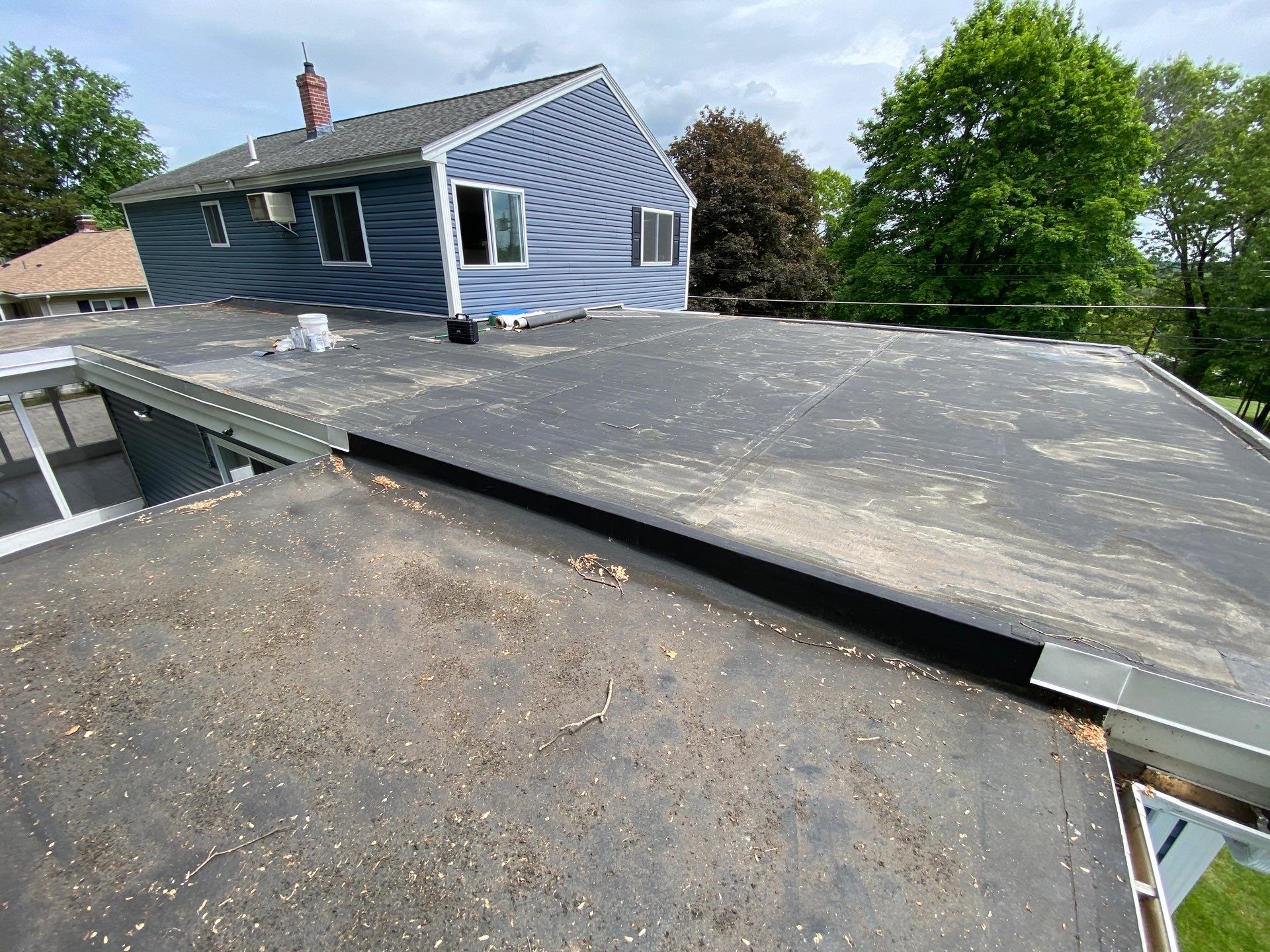 EPDM Flat Roof Installation + Seamless Gutter Upgrade by Mighty Dog Roofing of Greater Middlesex County