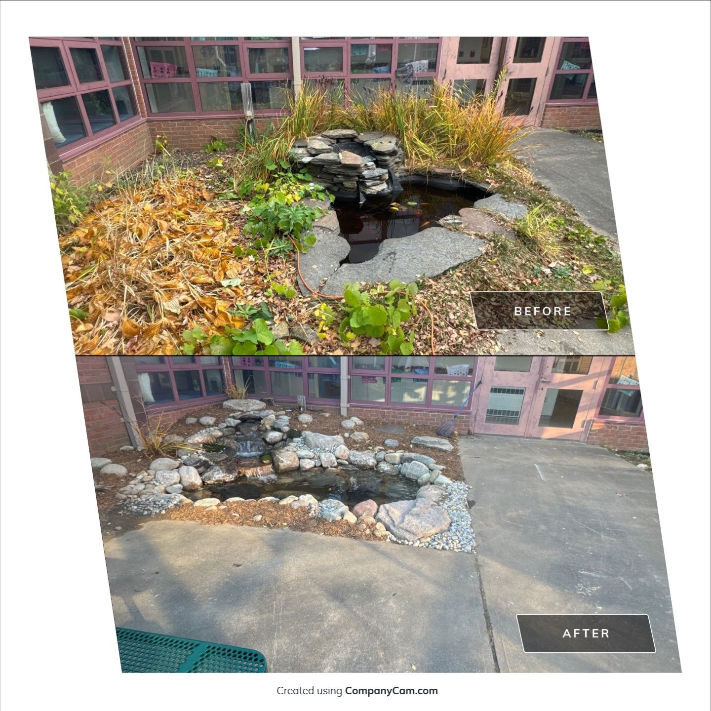 Deerfield Elementary School Koi Pond Build by Wicked Water Gardens